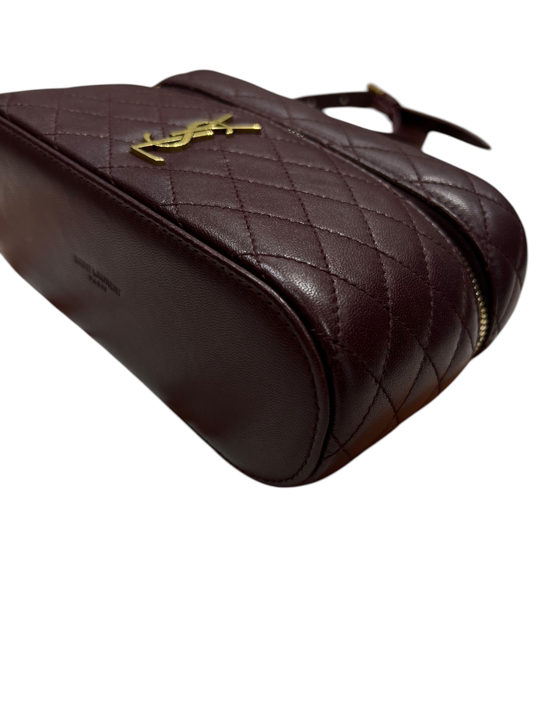 Saint Laurent - Borsa vanity Gaby in pelle bordeaux