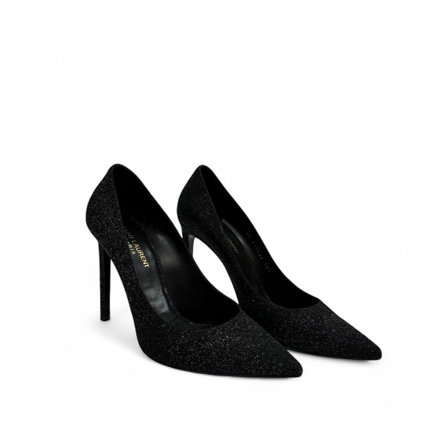 Saint - Laurent - Escarpins noirs à paillettes t.40 1/2