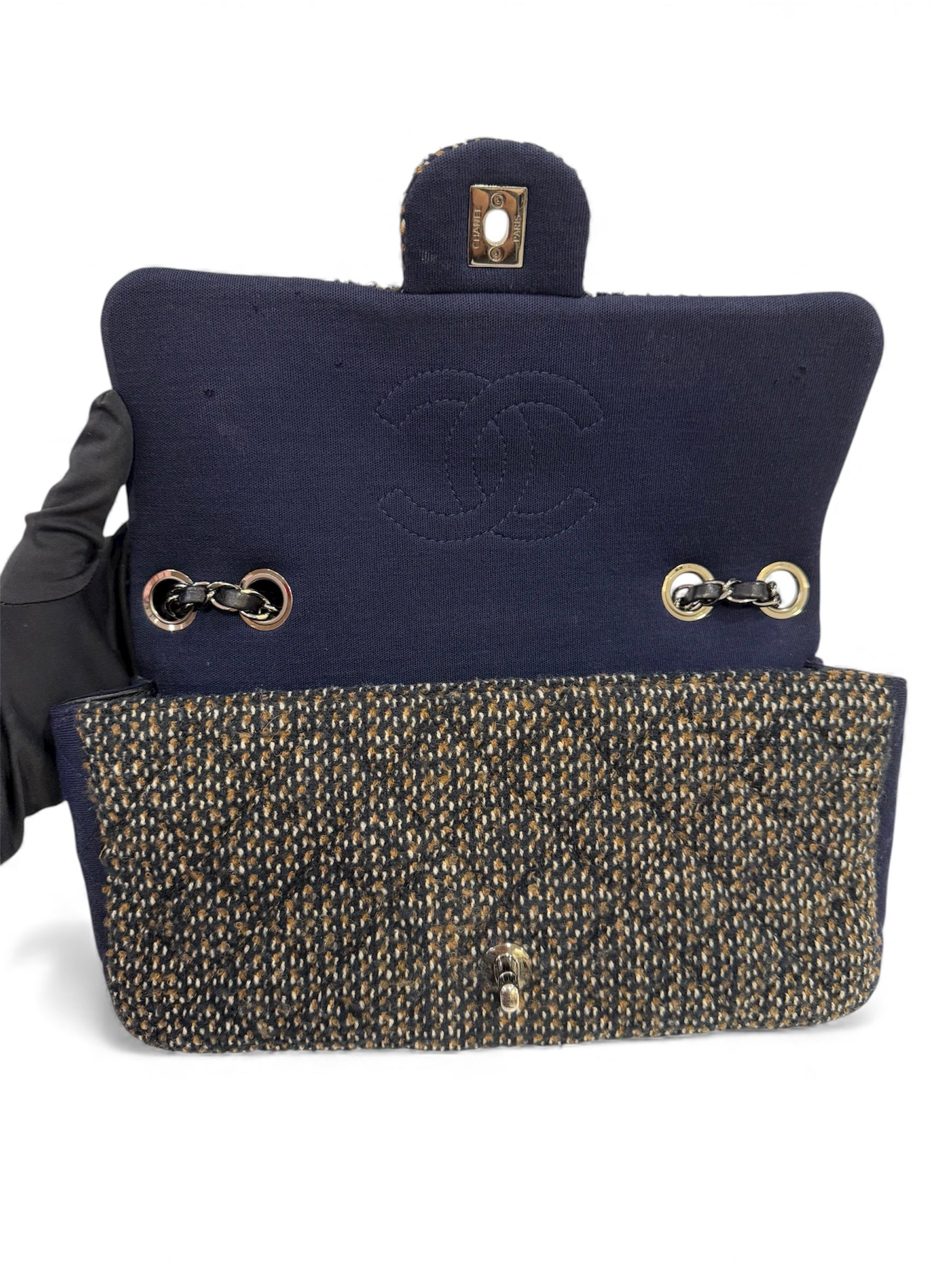Chanel - Sac en jersey et tweed 25cm