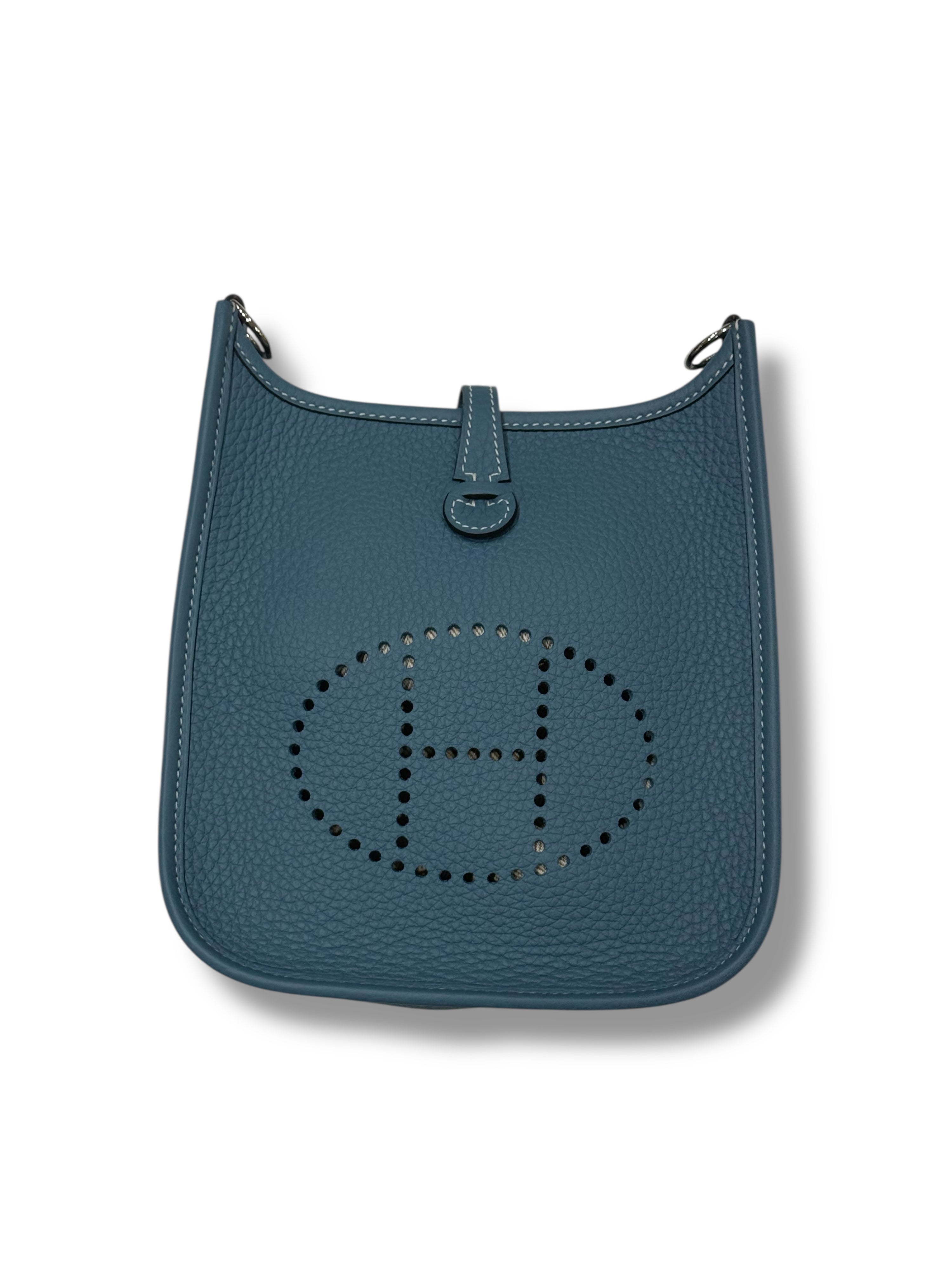 Hermès - Sac Evelyne 16 New Bleu Jean PHW | Les Folies d’Eugénie