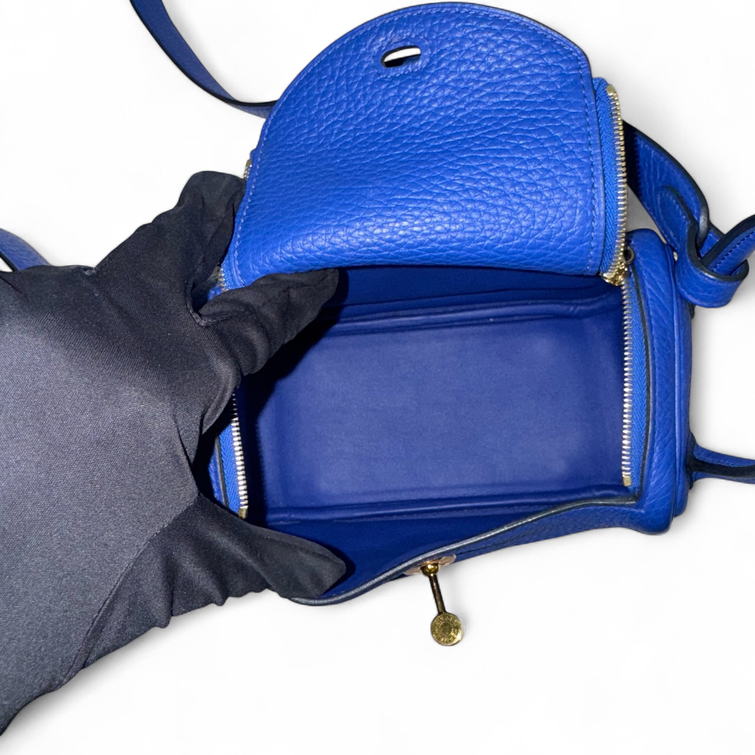 Hermès - Mini Lindy bleu royale