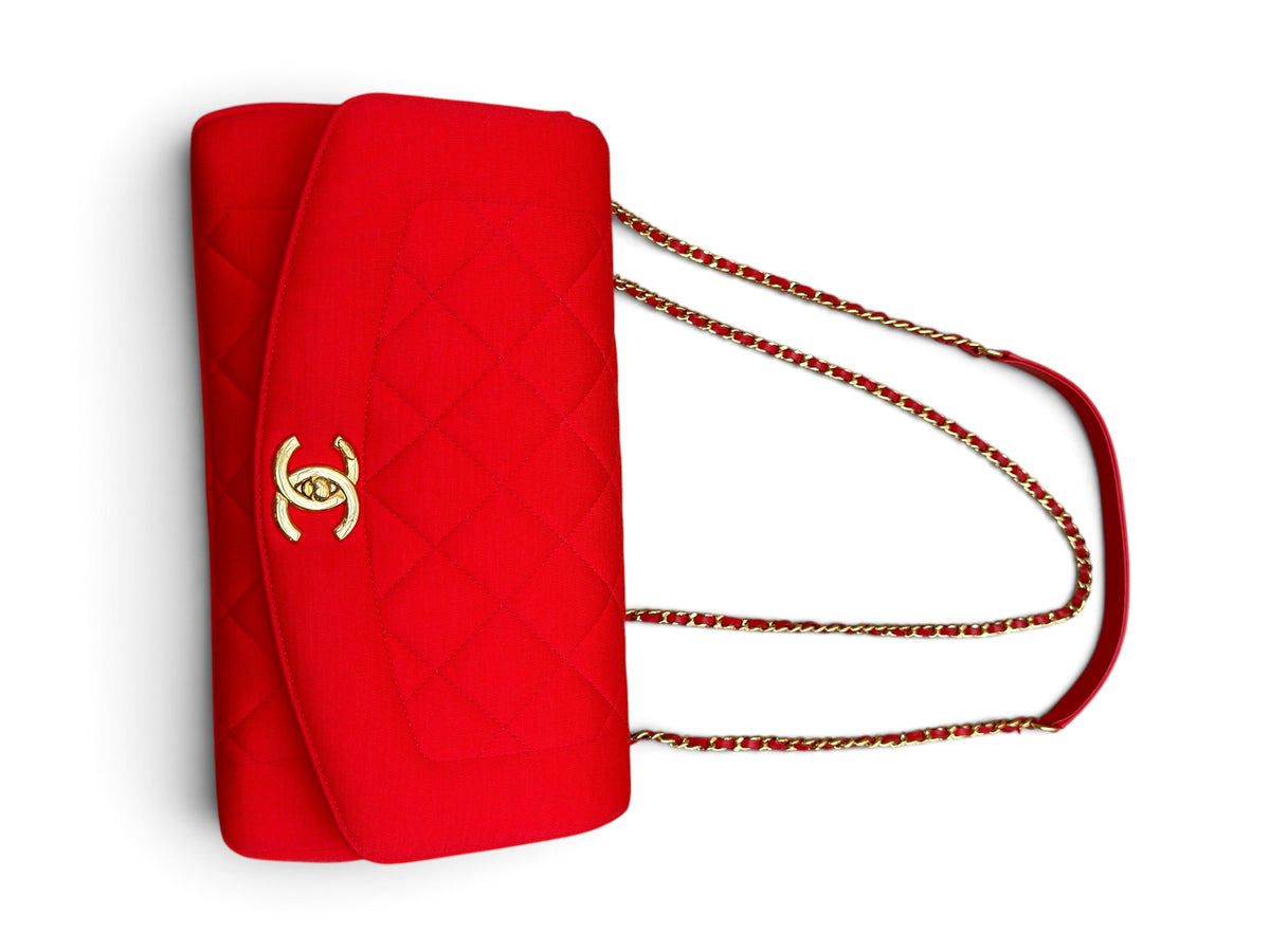 Chanel - Red Jersey Diana Bag