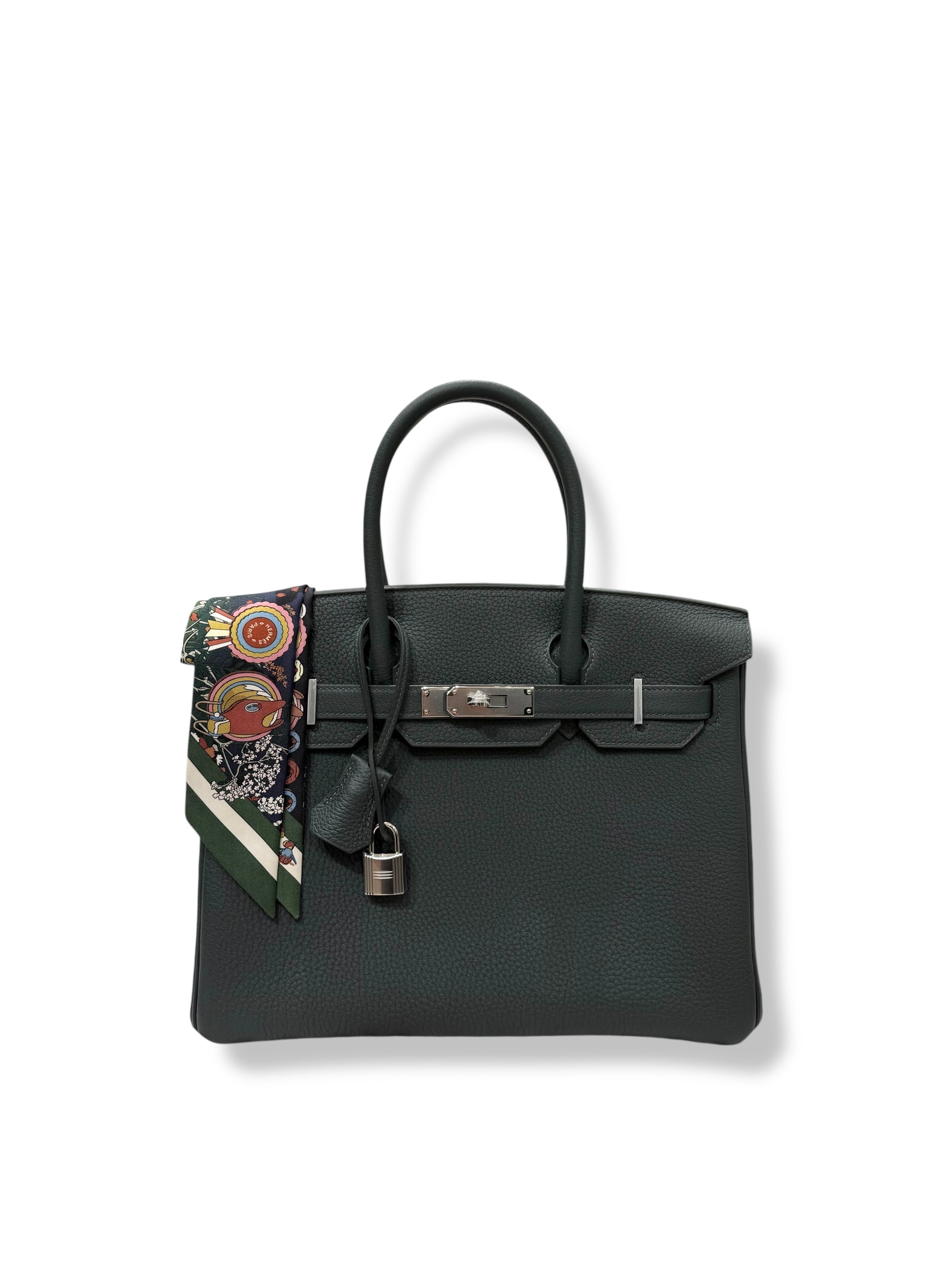 Hermès - Sac Birkin 30 Togo vert mangrove