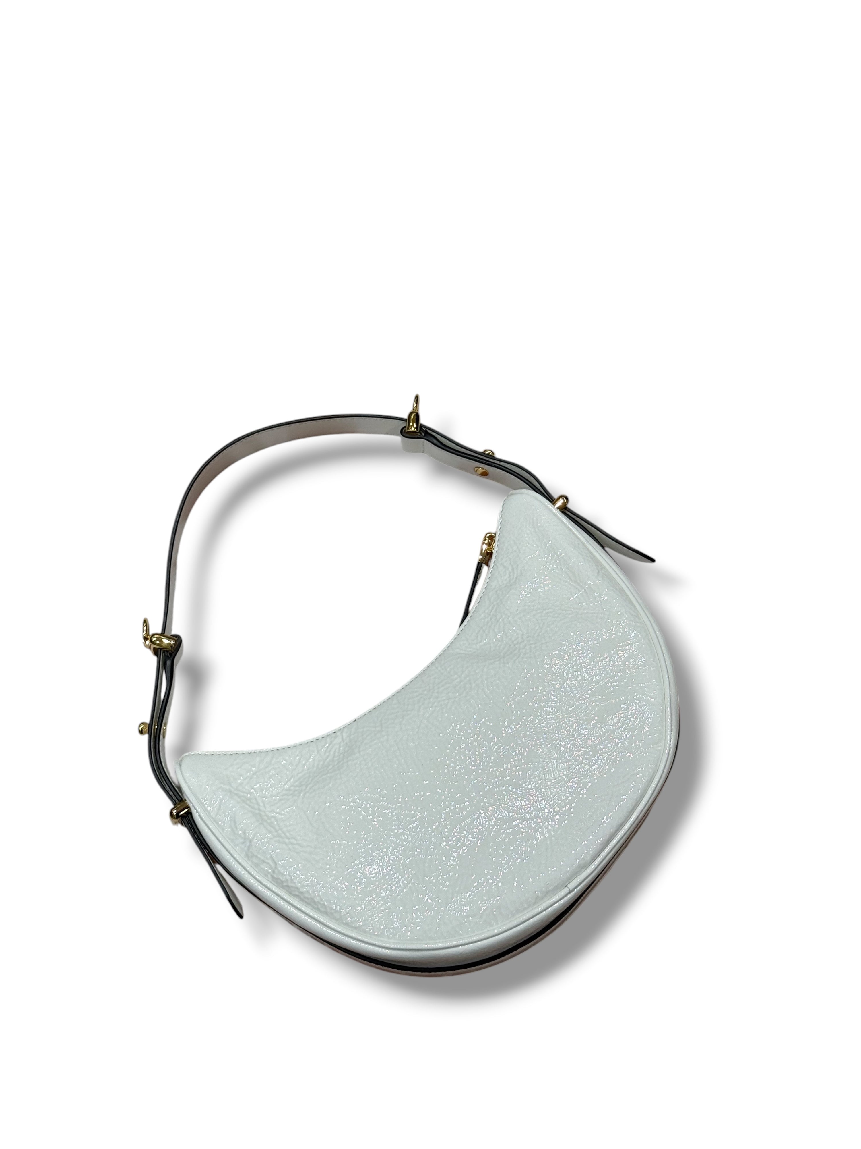 Prada - Borsa arcuata in pelle naplak bianca PM