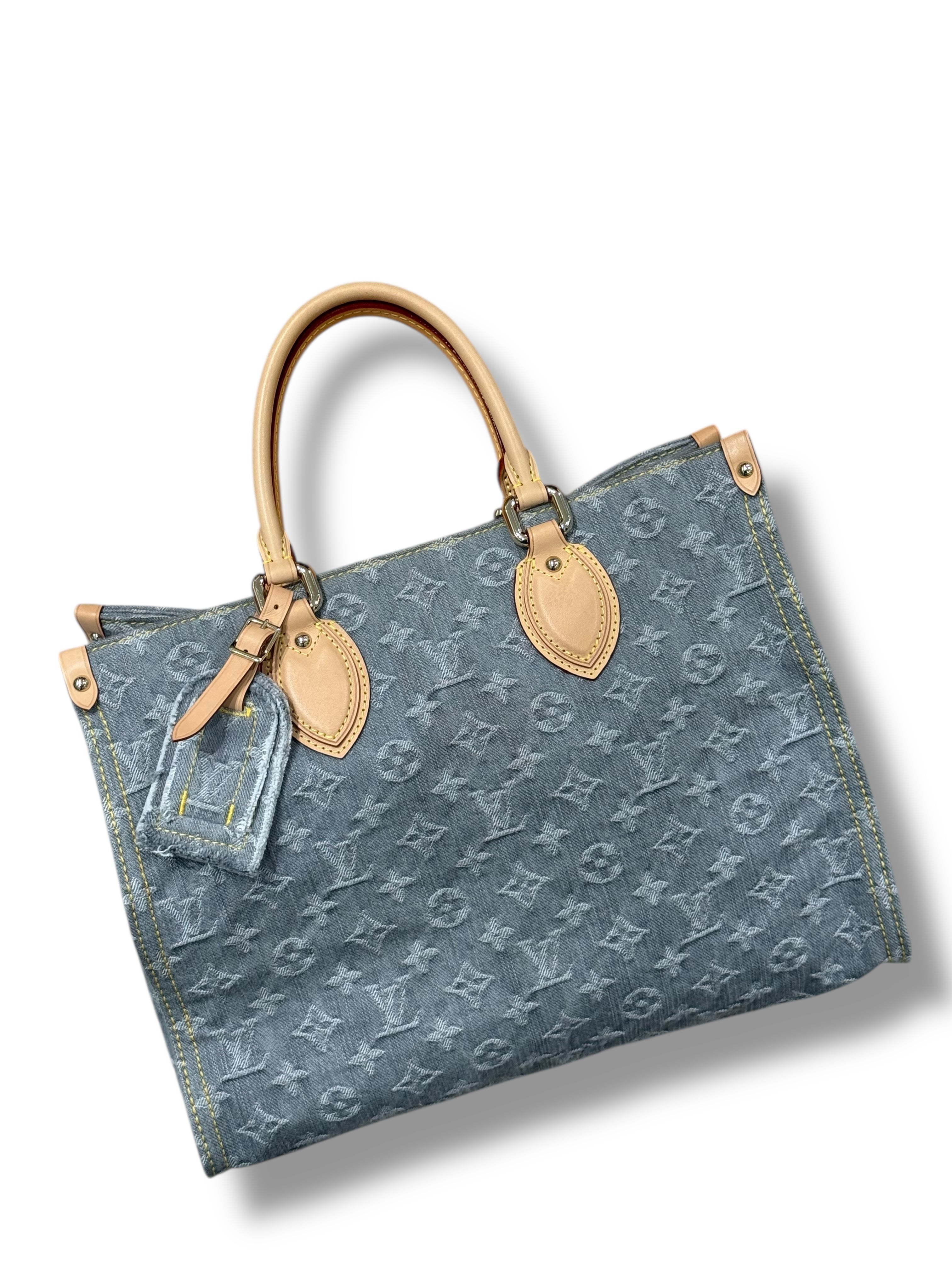 Louis Vuitton - Sac on-the-go denim gris