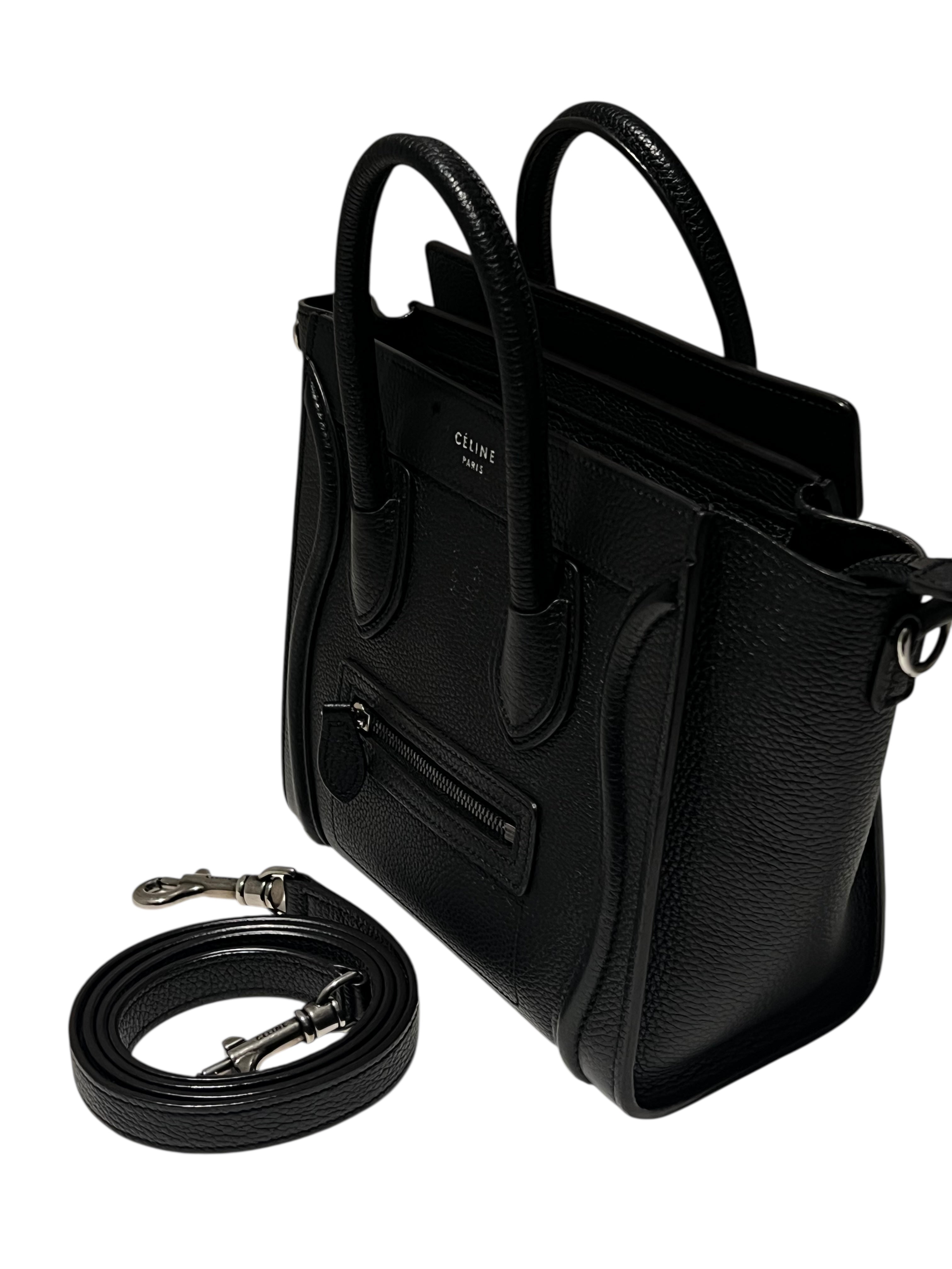 Celine - sac luggage cuir noir PM