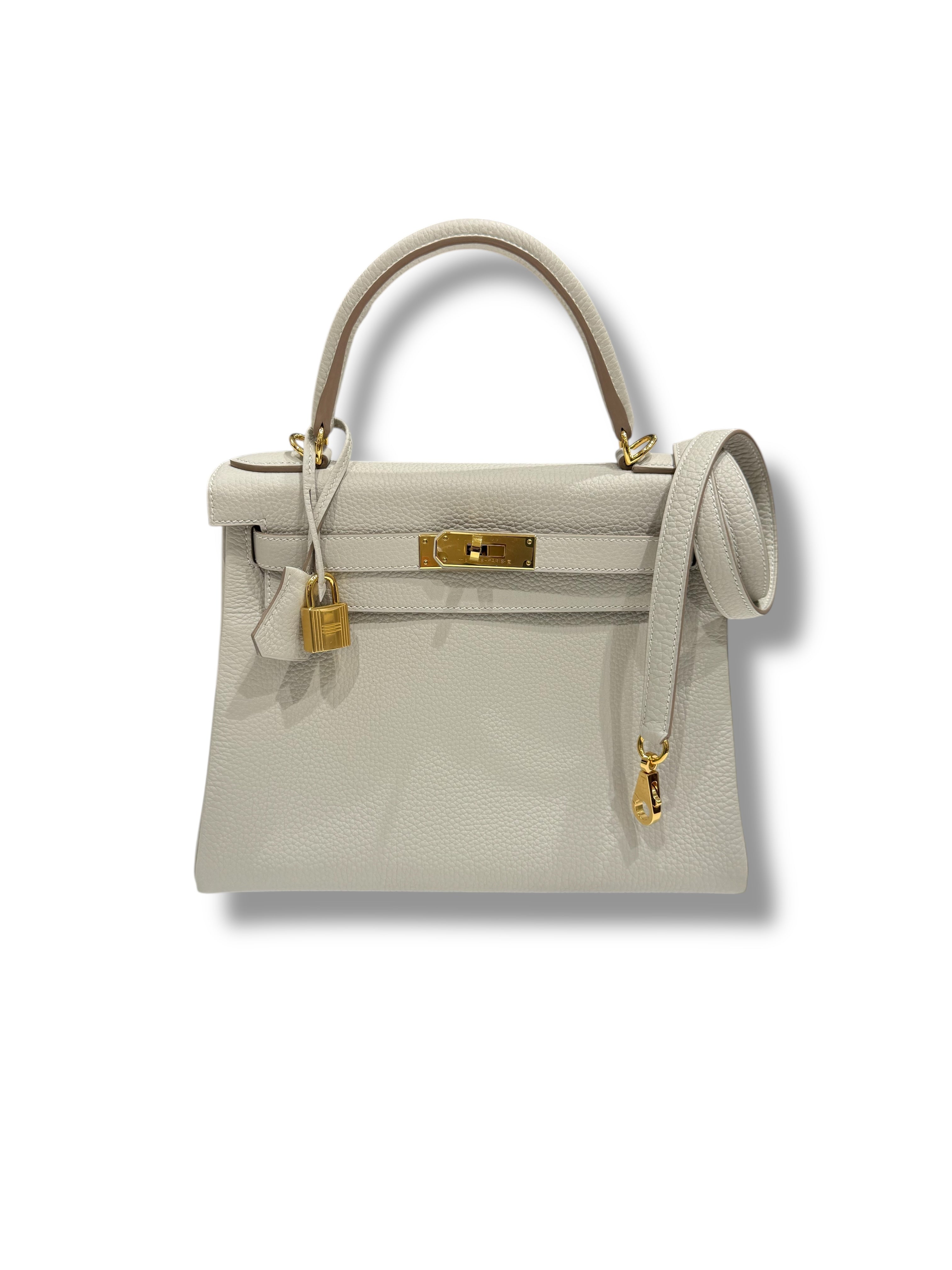 Hermès - Sac Kelly 28 Gris perle GHW