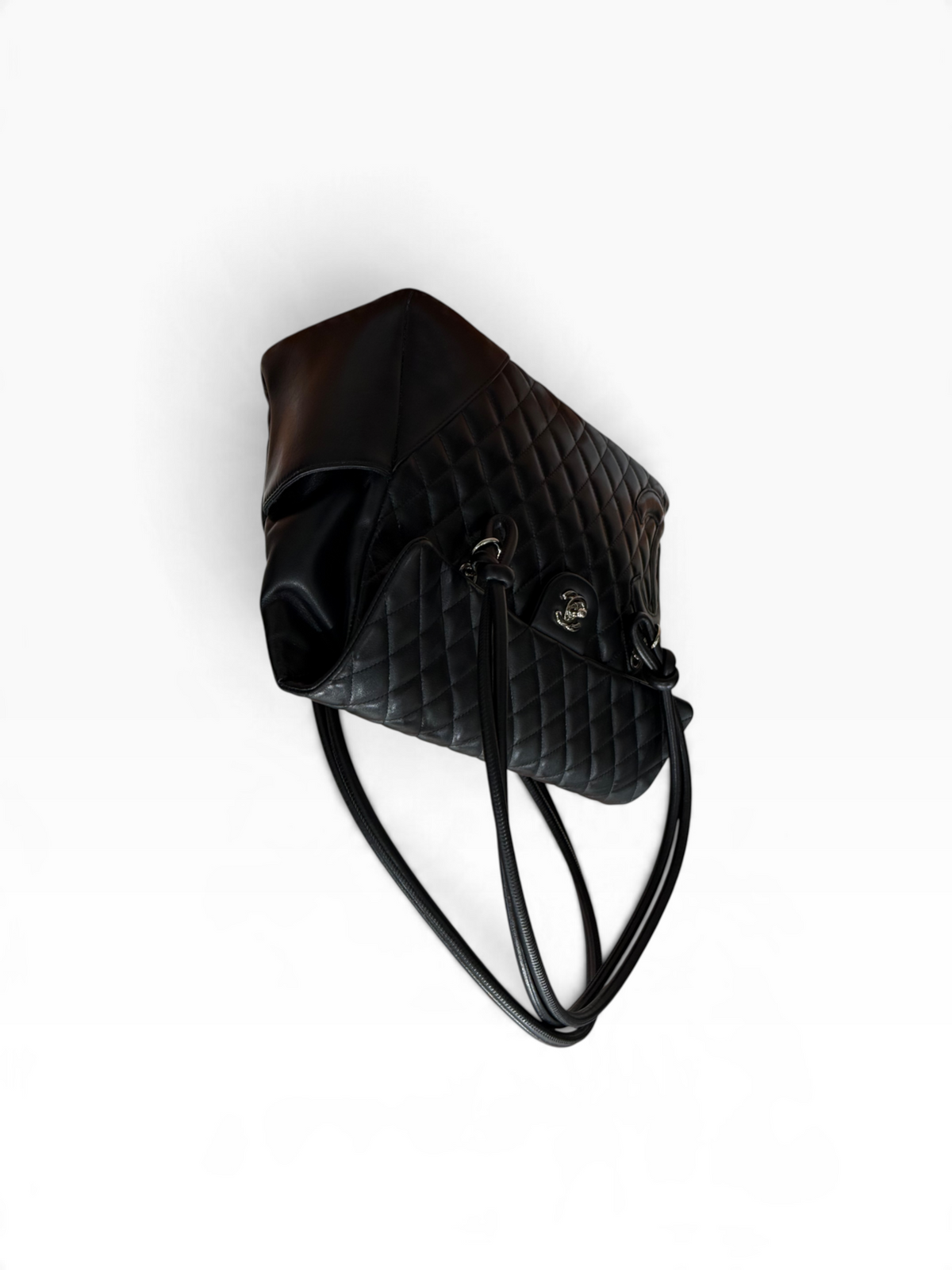 Chanel - sac flap cambon GM cuir noir