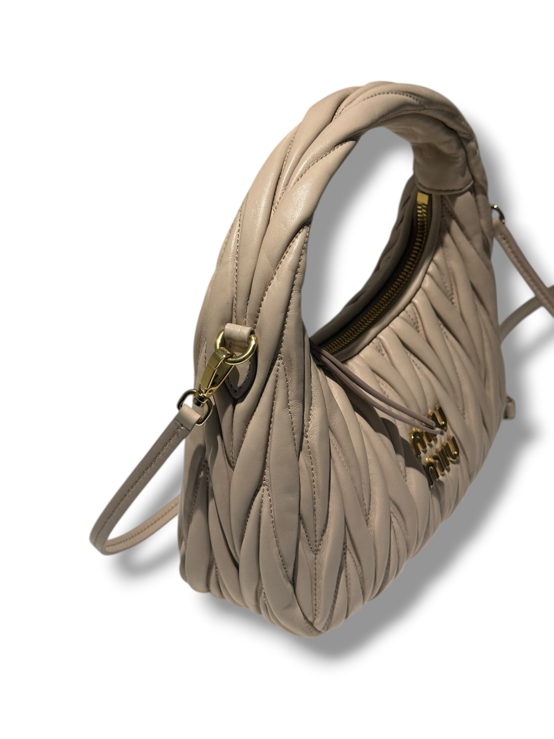 Miu Miu - Sac Wander nude nappa matelassé
