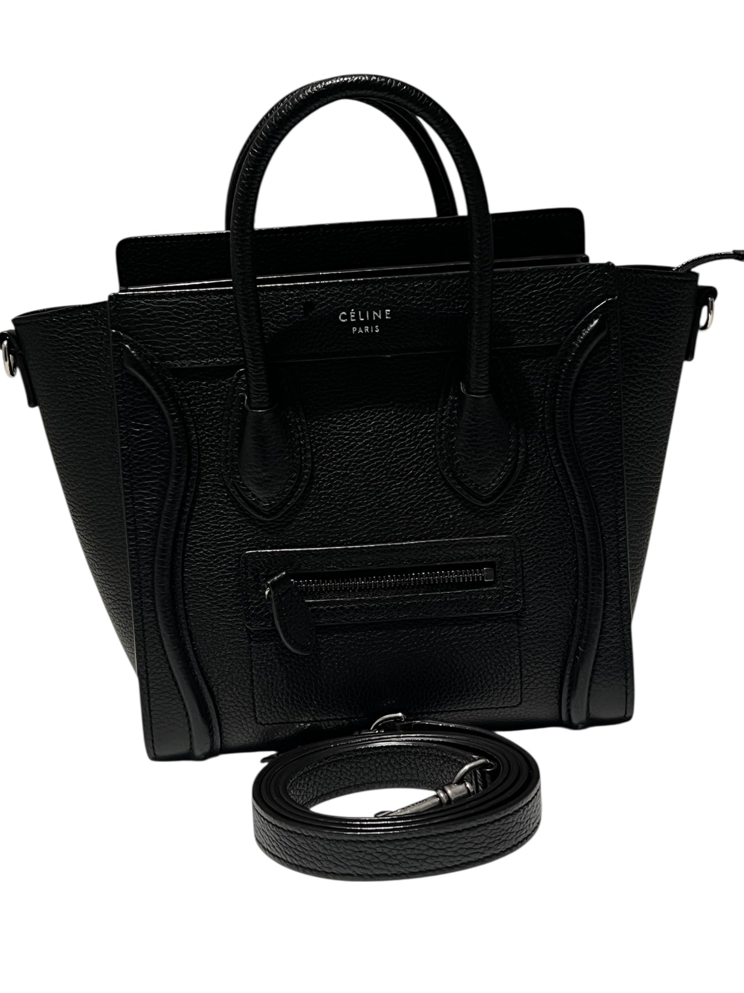 Celine - sac luggage cuir noir PM