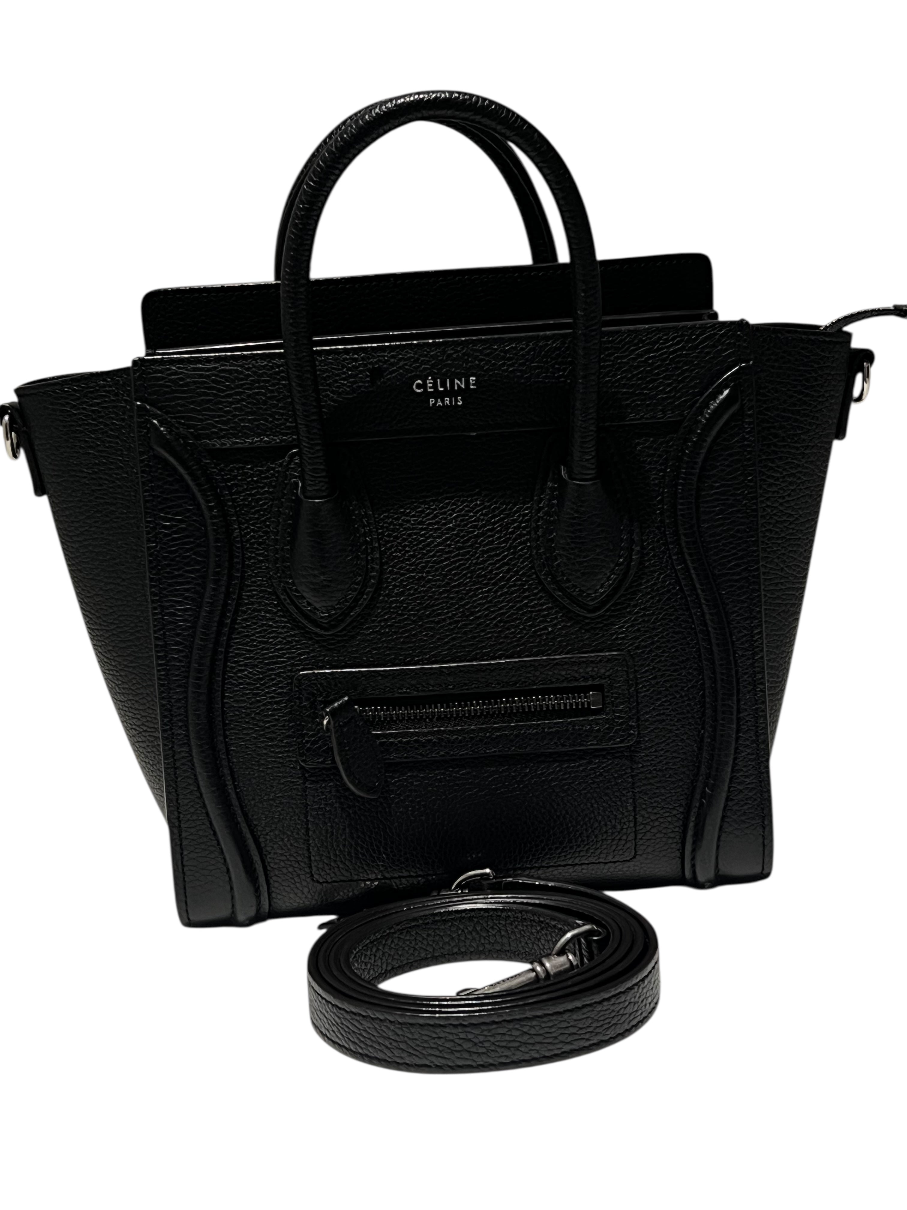 Celine - sac luggage cuir noir PM