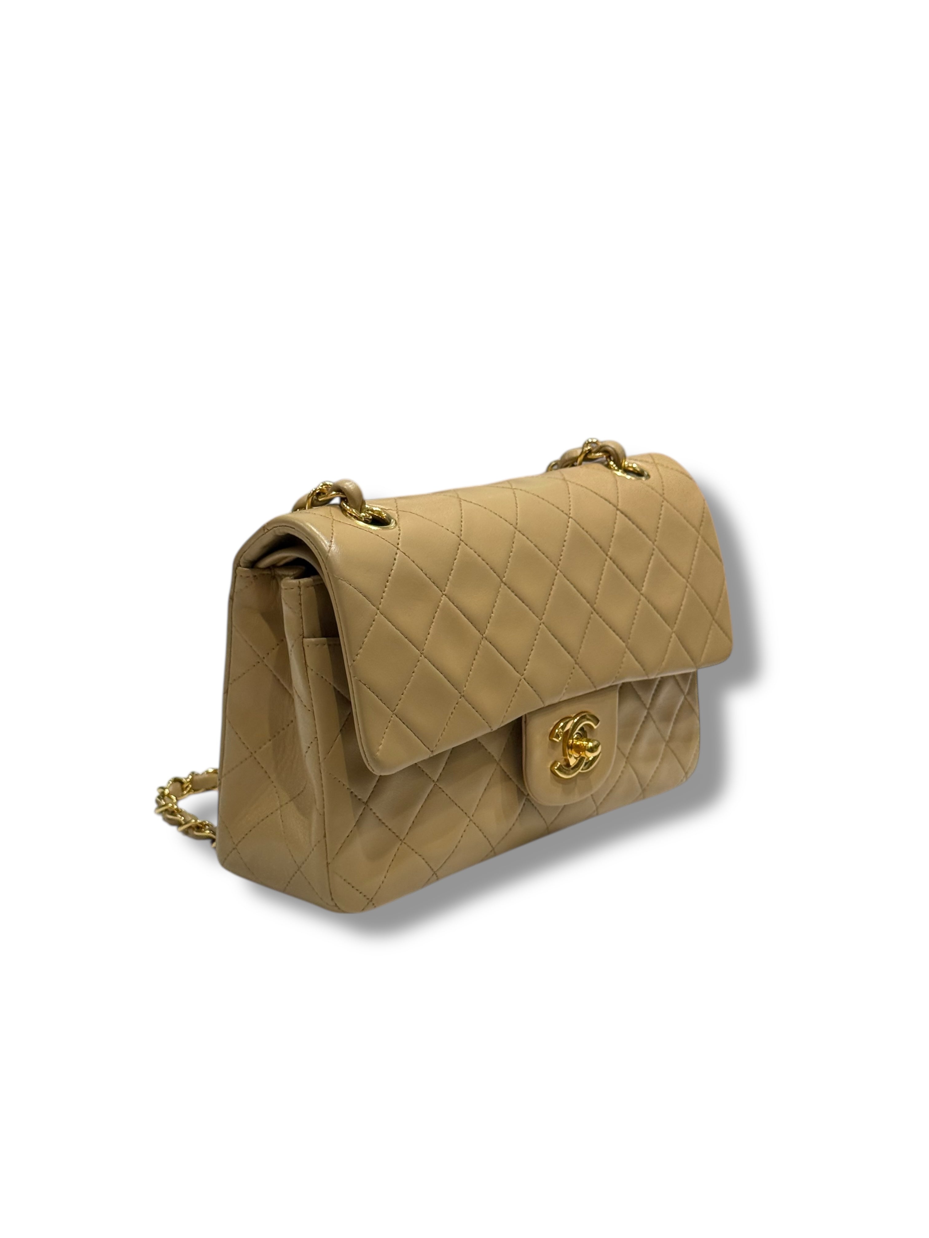 Chanel - sac classique Timeless small cuir Camel