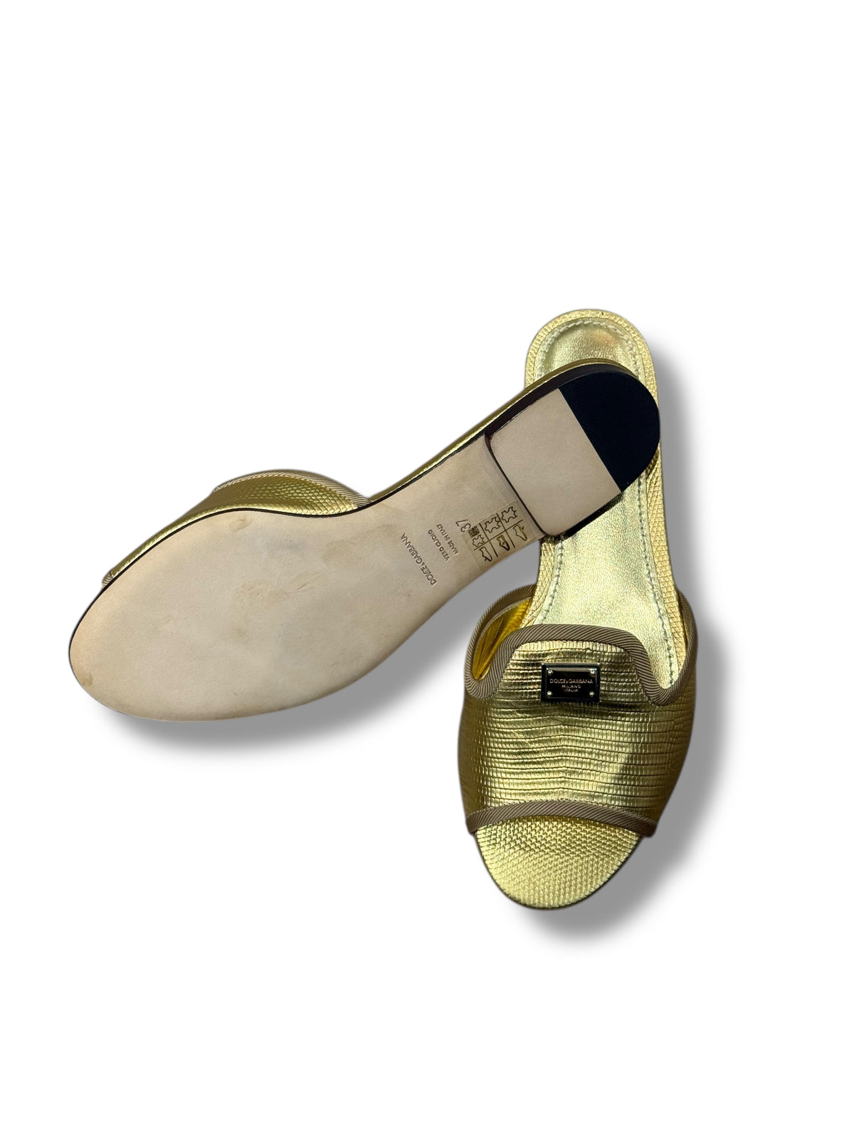 Dolce&Gabbana - Goldene Sandalen Gr. 37