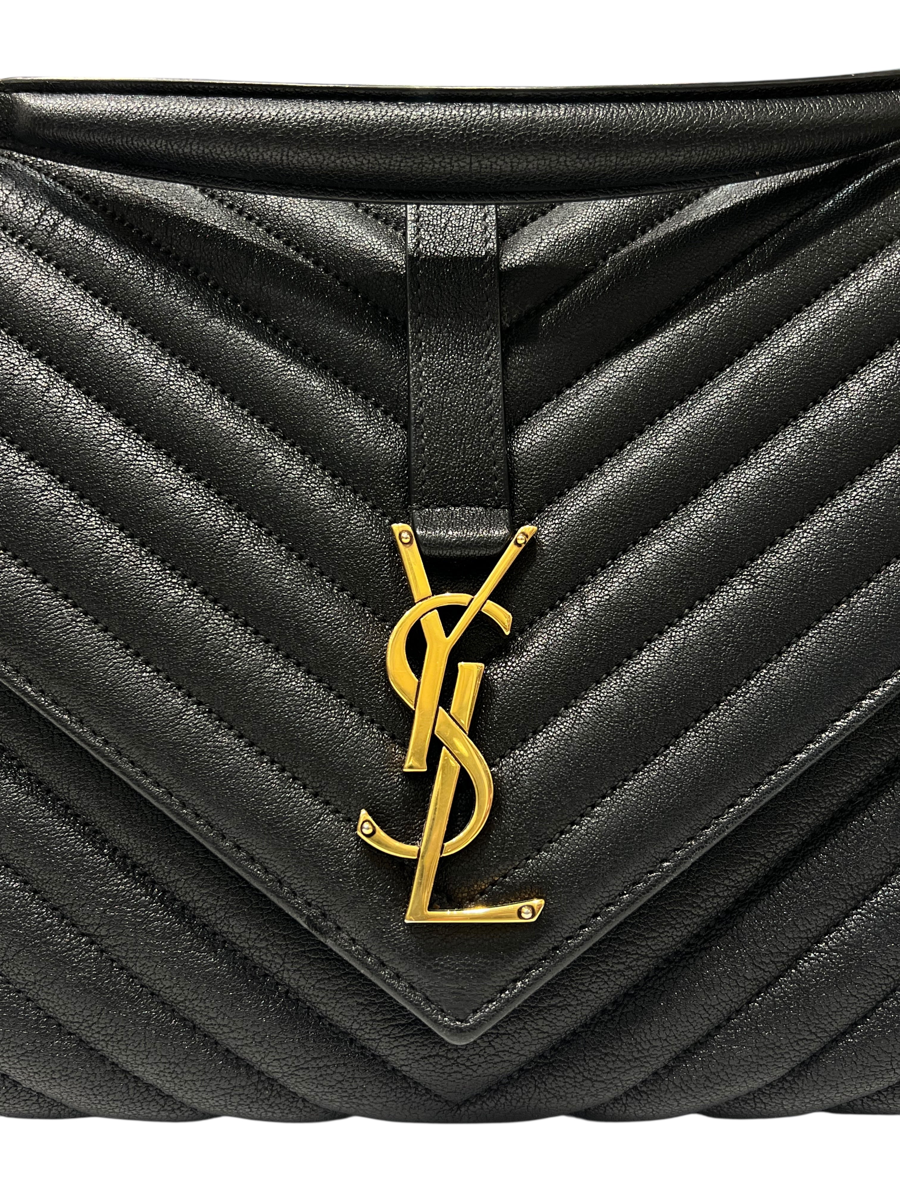 Saint Laurent - sac collège cuir noir GM
