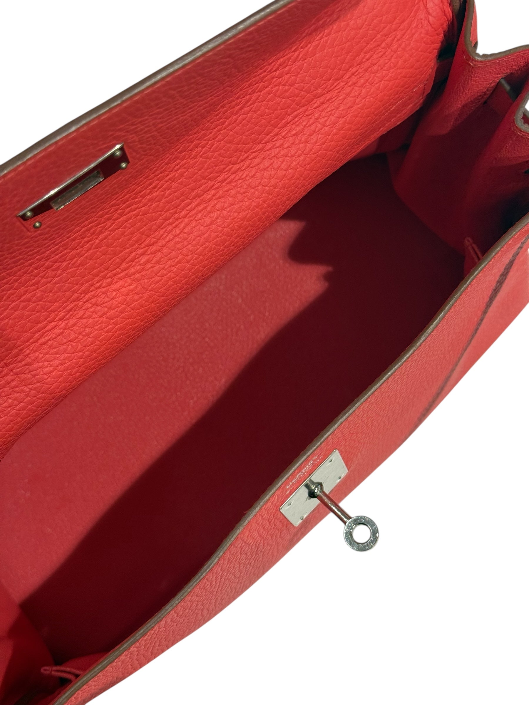 Hermès - Sac Kelly 32 clemence retourné Rose Jaipur PHW