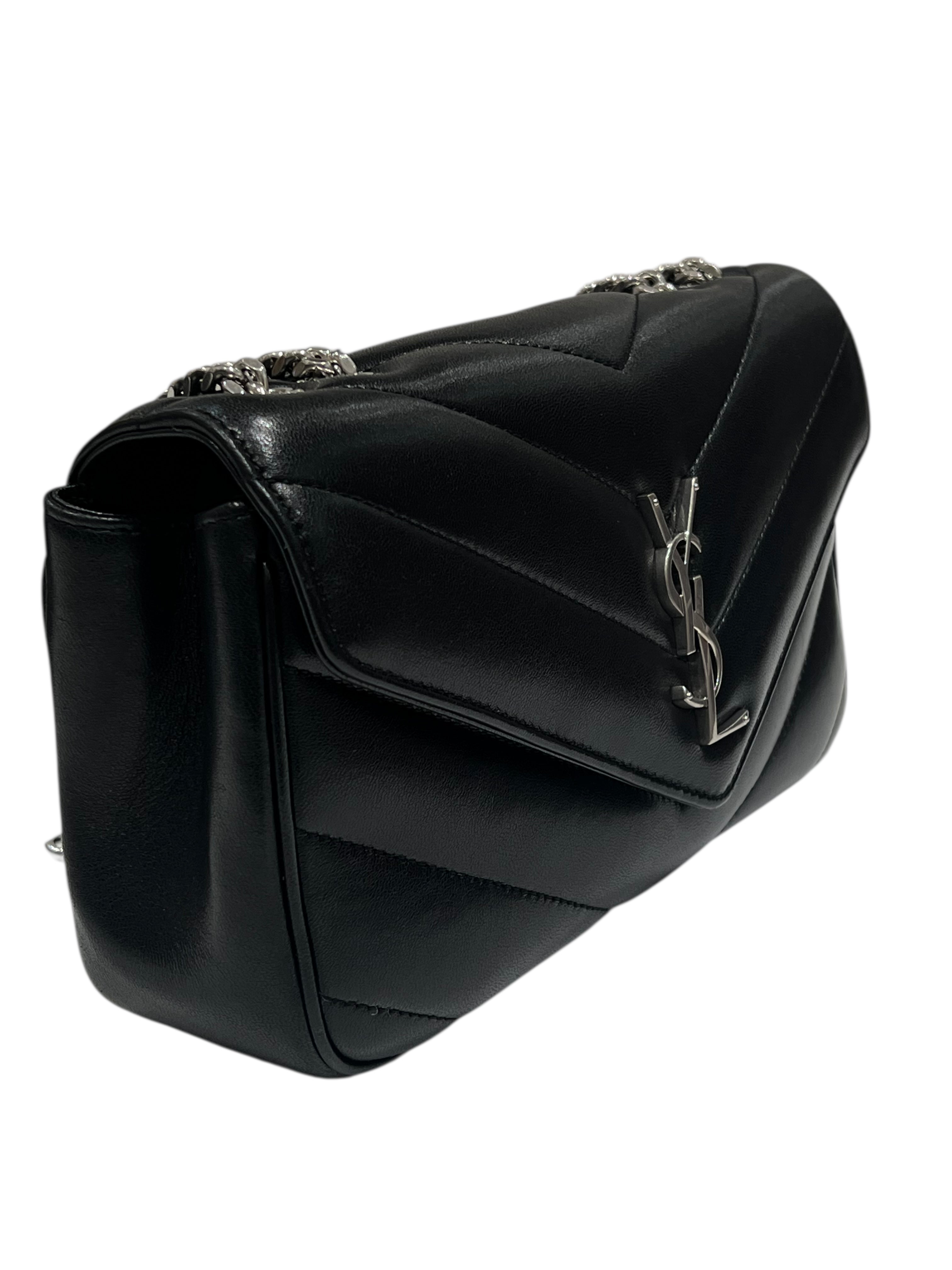 Saint Laurent - sac Loulou small cuir noir