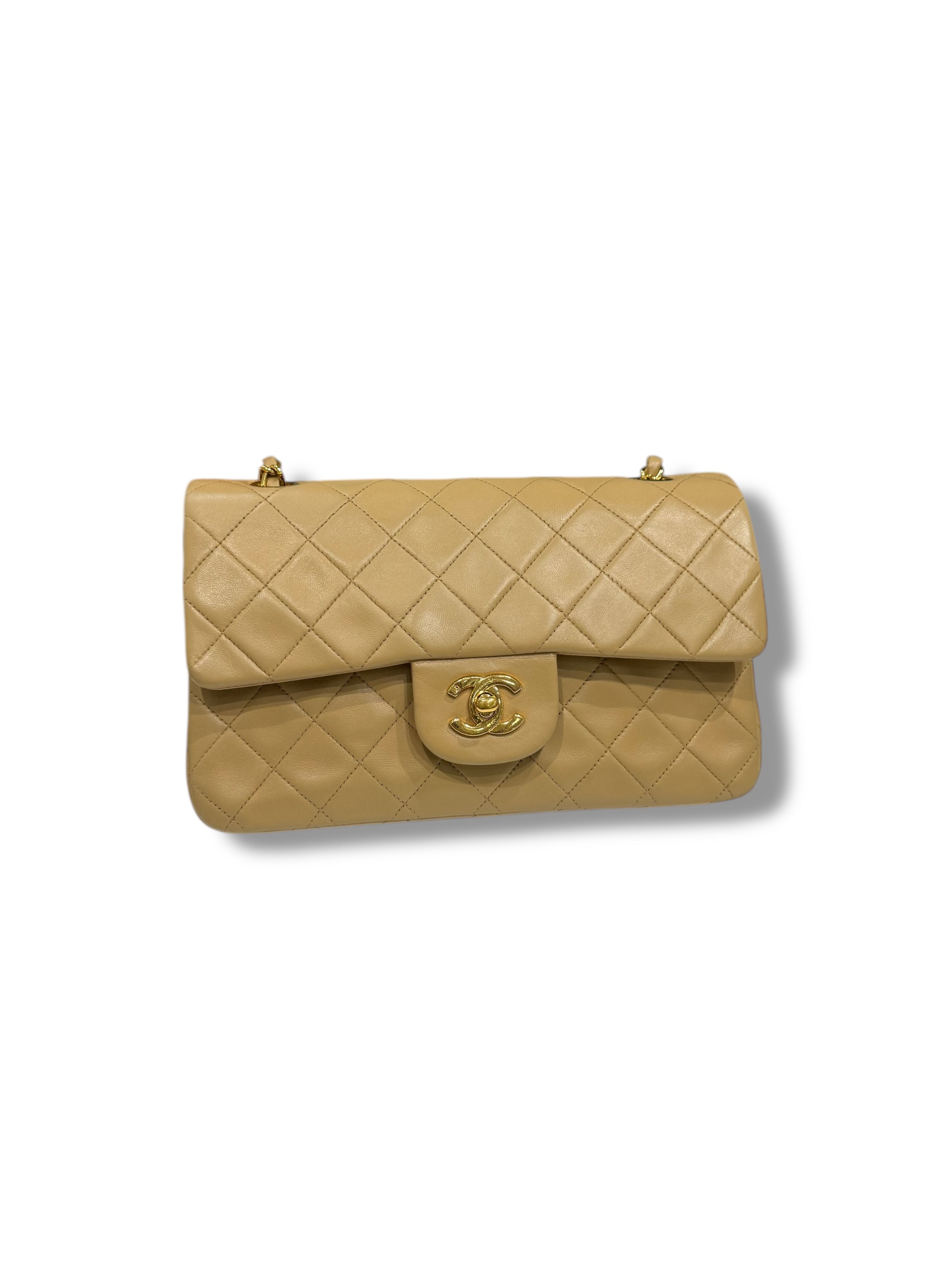 Chanel - Borsa classica Timeless Small in pelle color cammello
