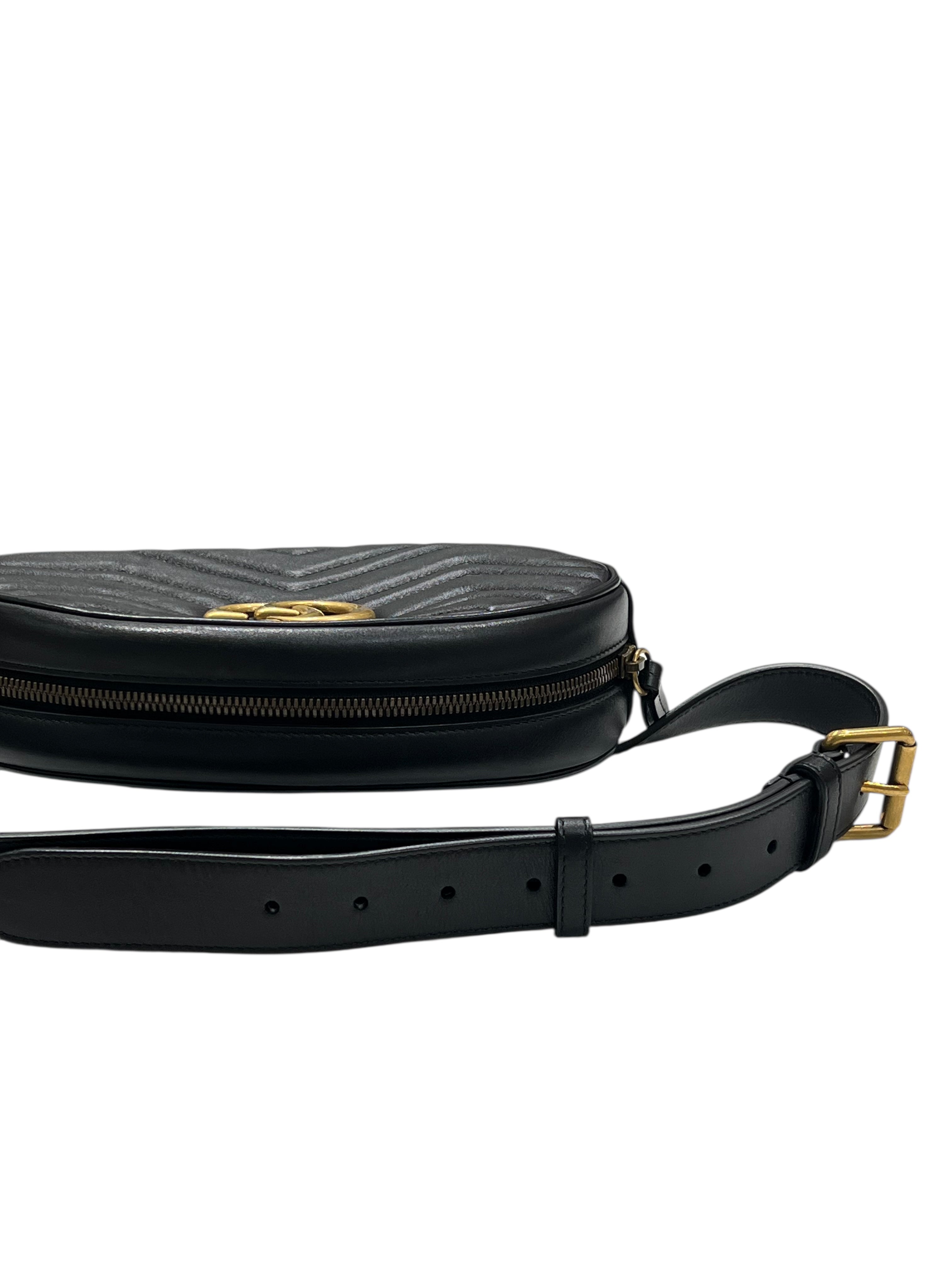 Gucci - pochette ceinture marmont cuir noir T85