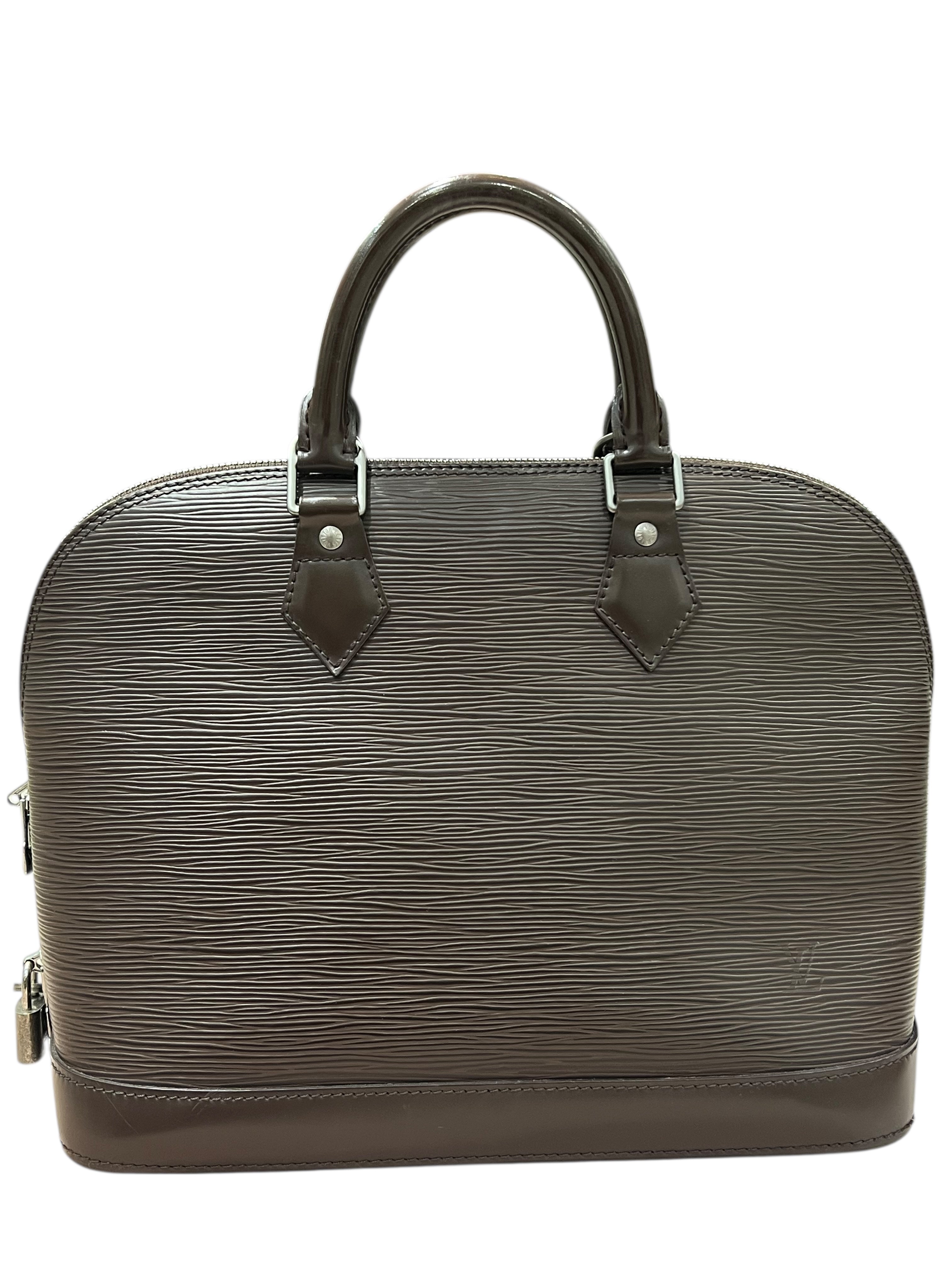 Louis Vuitton - sac Alma PM cuir épi marron glacé