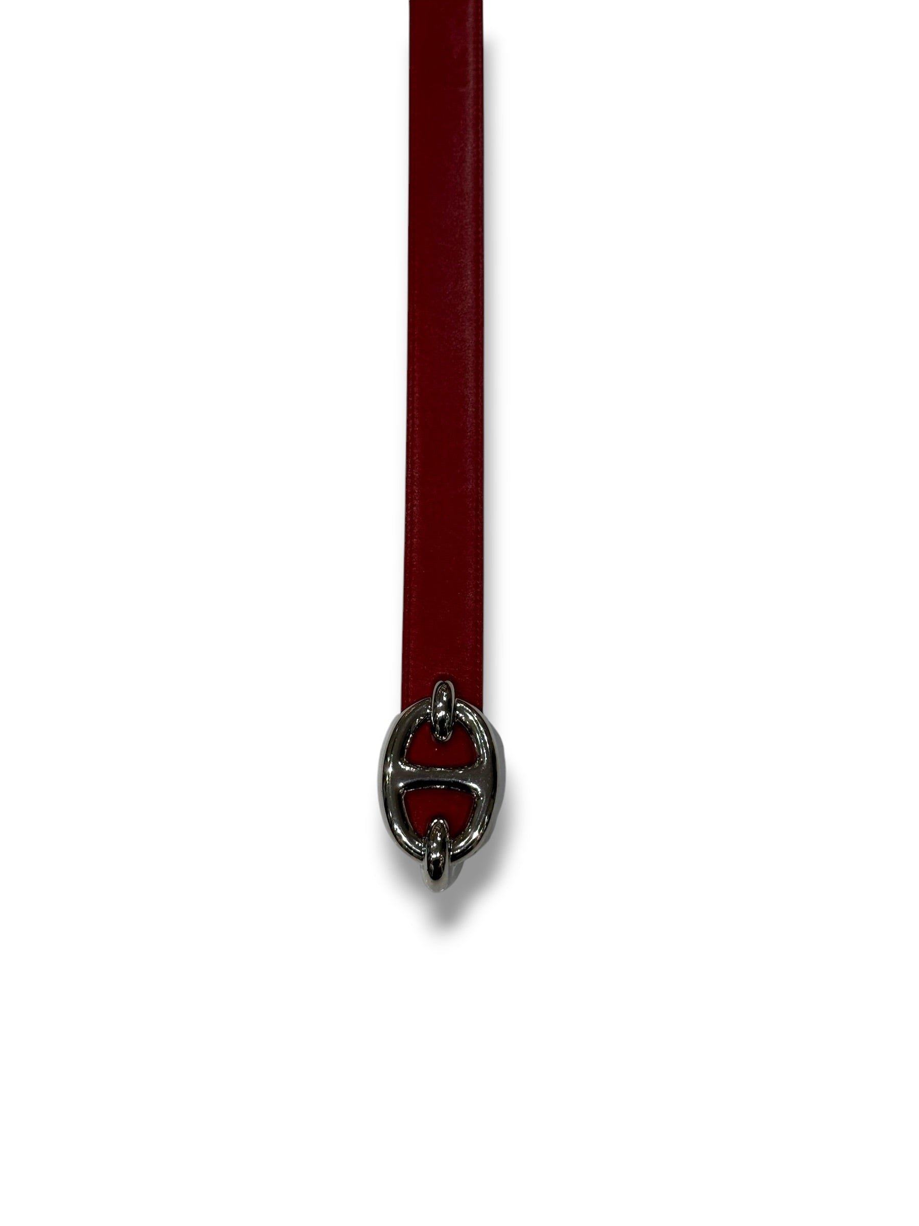 Hermès - Ceinture Chaîne D’ancre Gris/Rouge T85