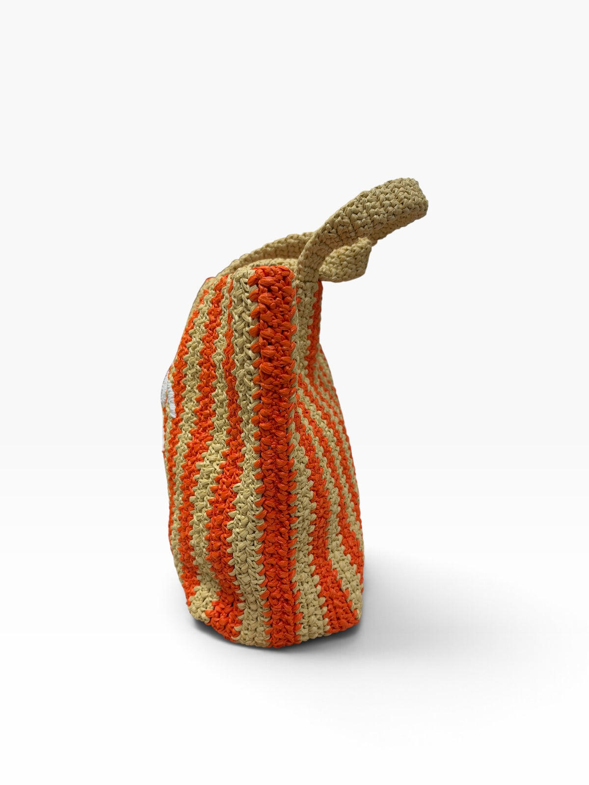 Prada - Sac de plage GM en raffia beige et orange