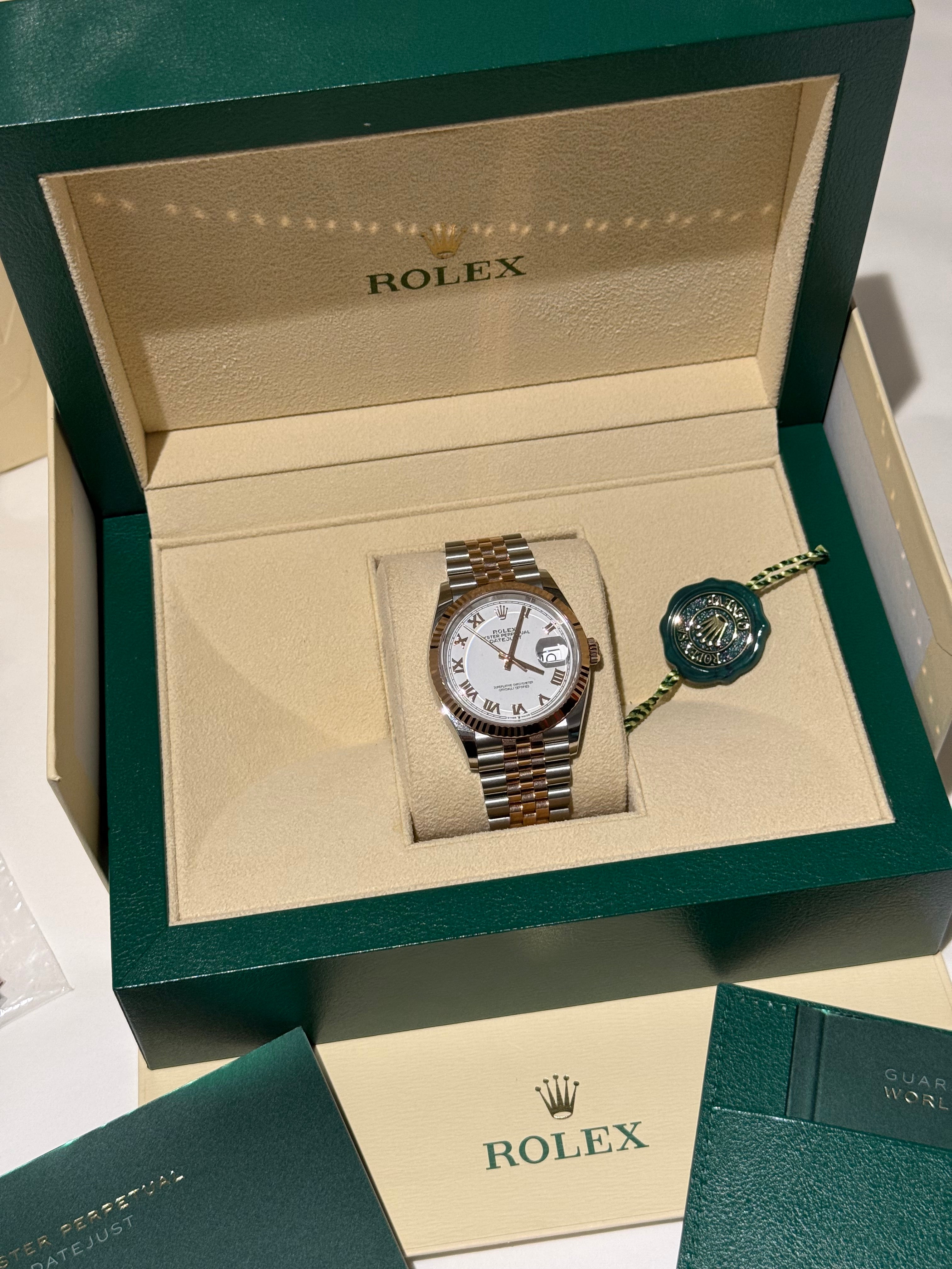 Rolex - Datejust 36mm Cannelée Or rose et jubilee