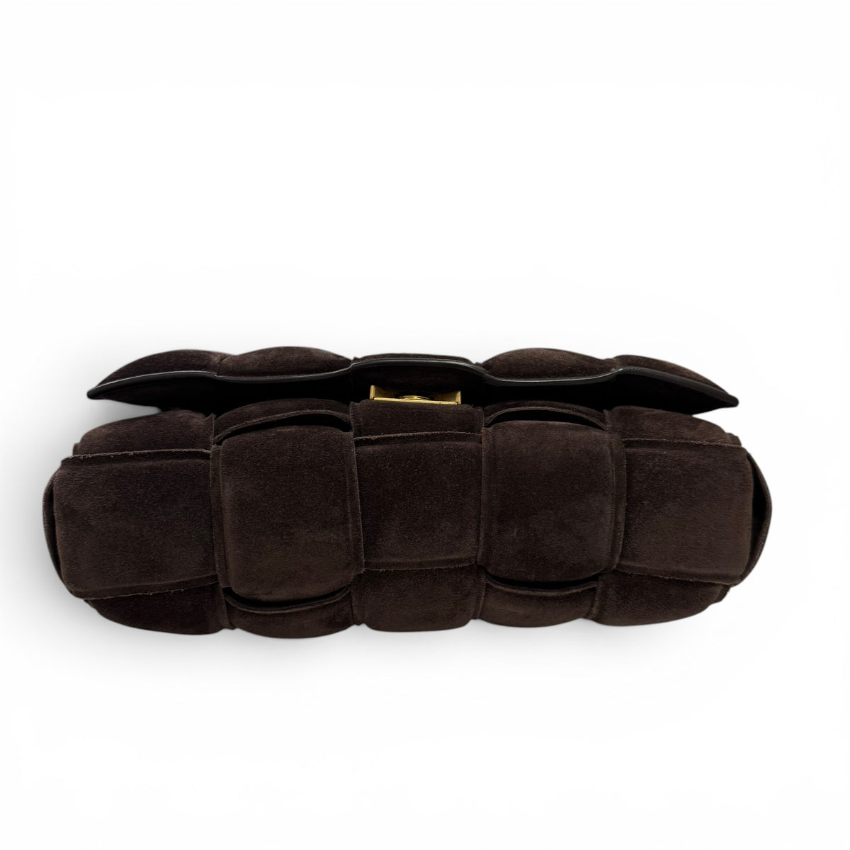 Bottega Veneta - Sac cassette en daim marron chaîne doré 