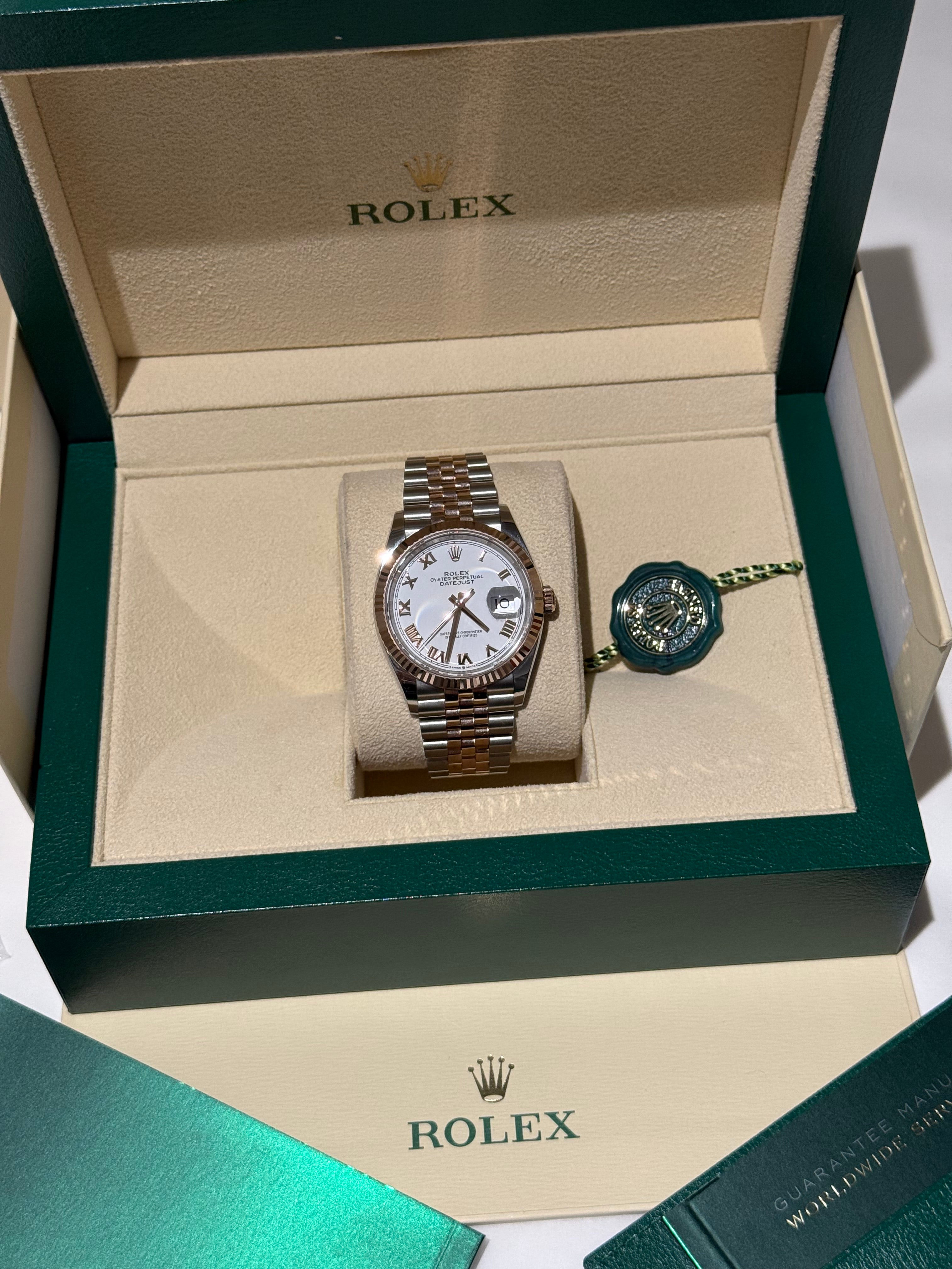 Rolex - Datejust 36mm Cannelée Or rose et jubilee