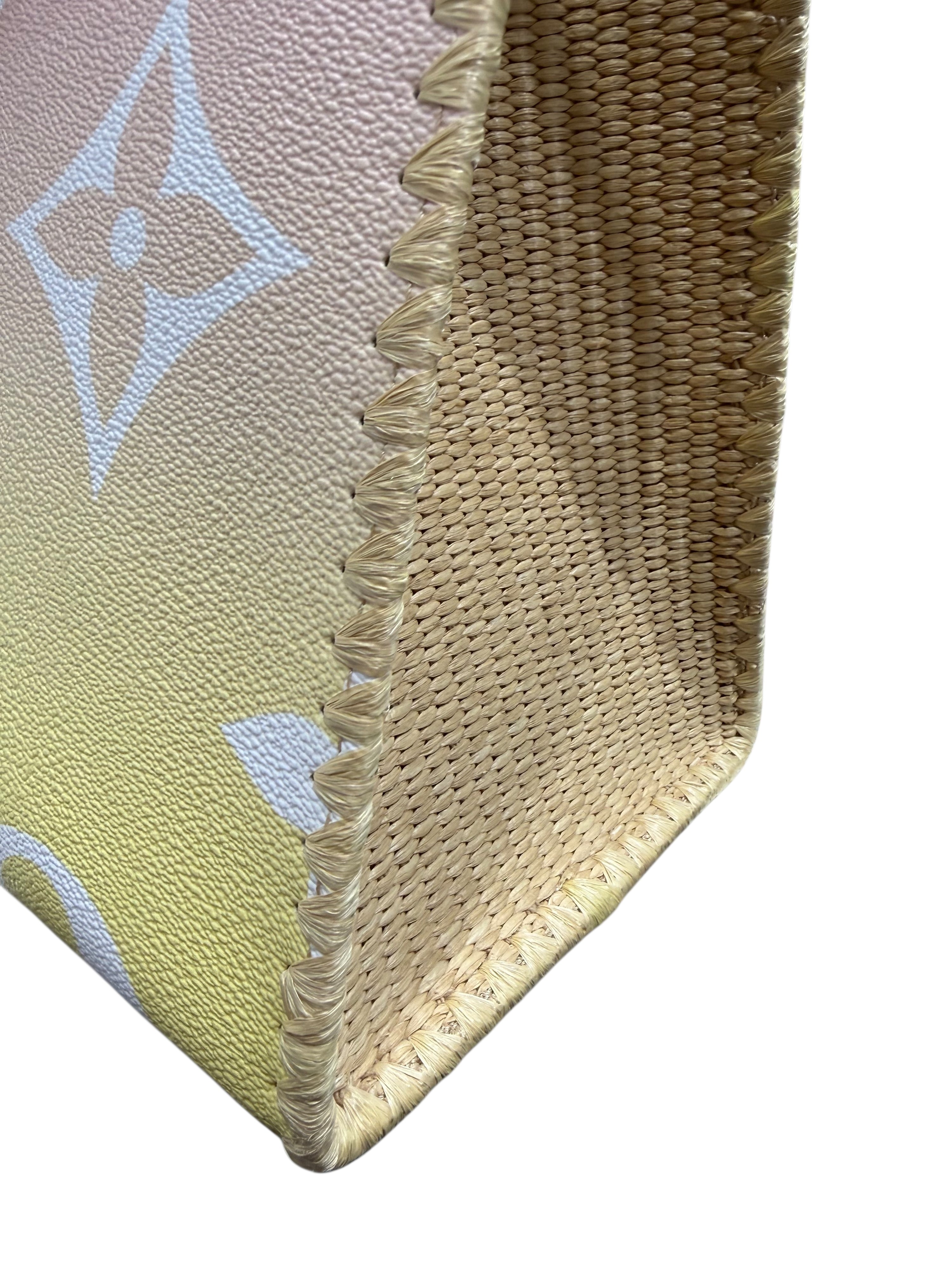 Louis Vuitton - Tasche On The Go GM Cannes-Ausgabe aus Monogramm-Leinen in Rosa- und Gelbverlauf