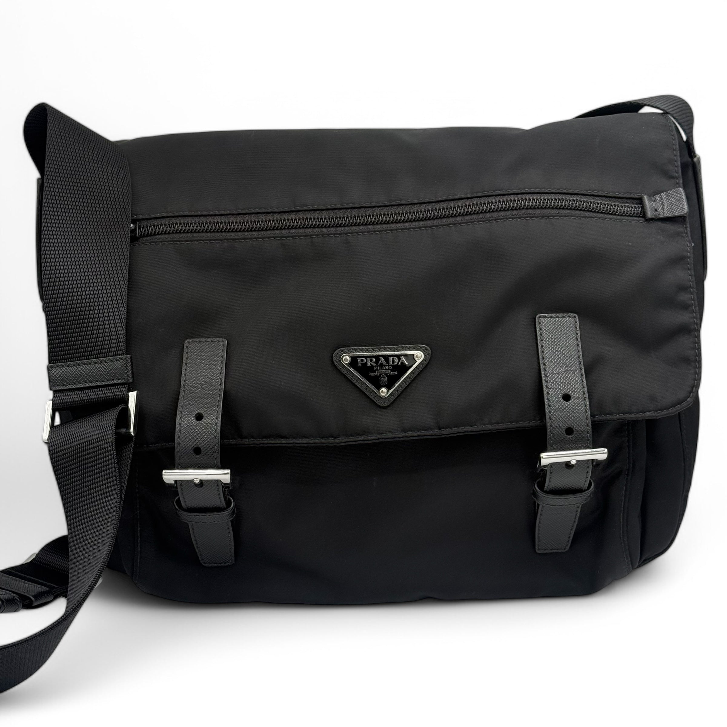 Prada - Sac bandoulière cartable en nylon