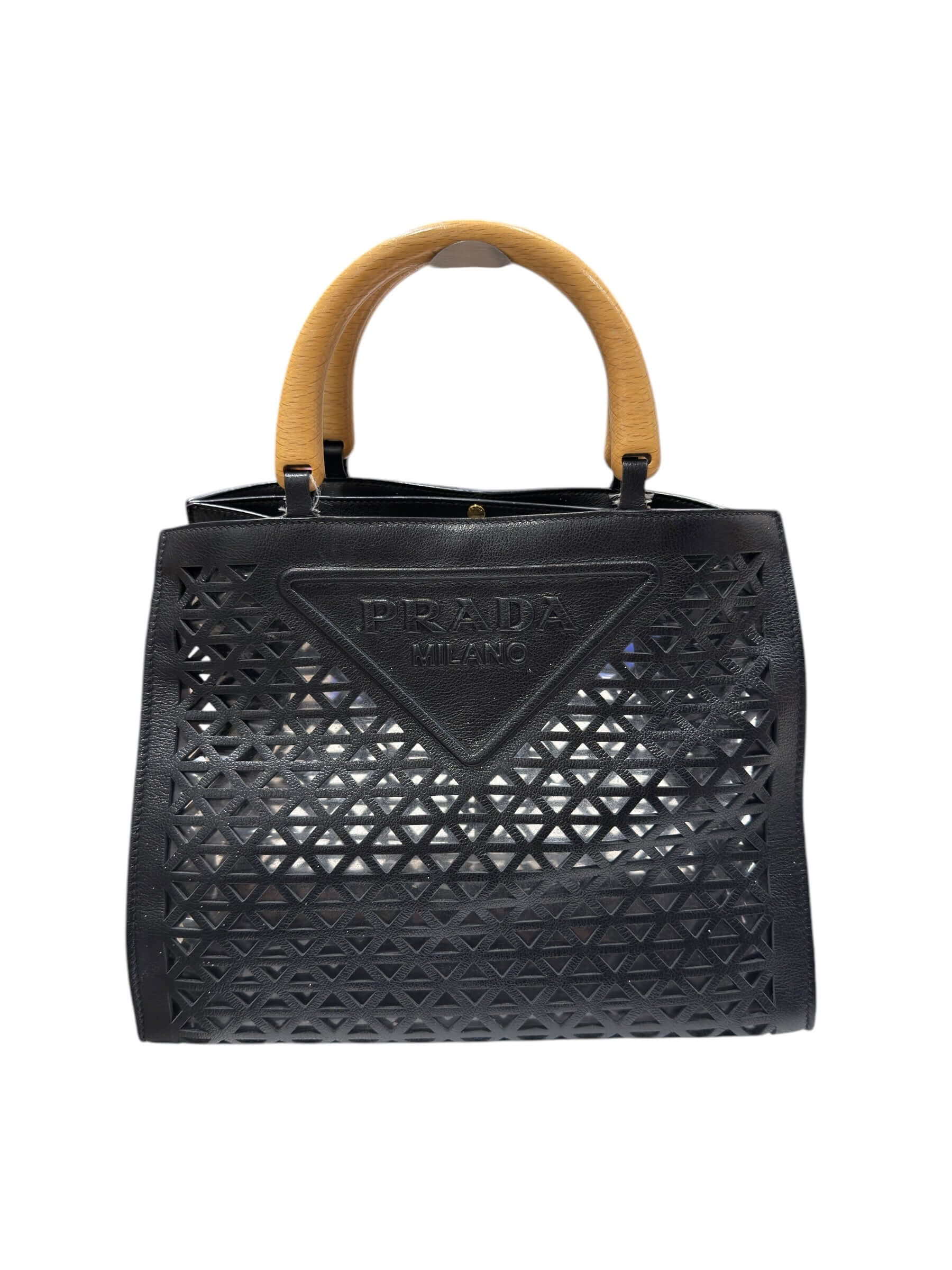 Prada - Sac panier en cuir noir