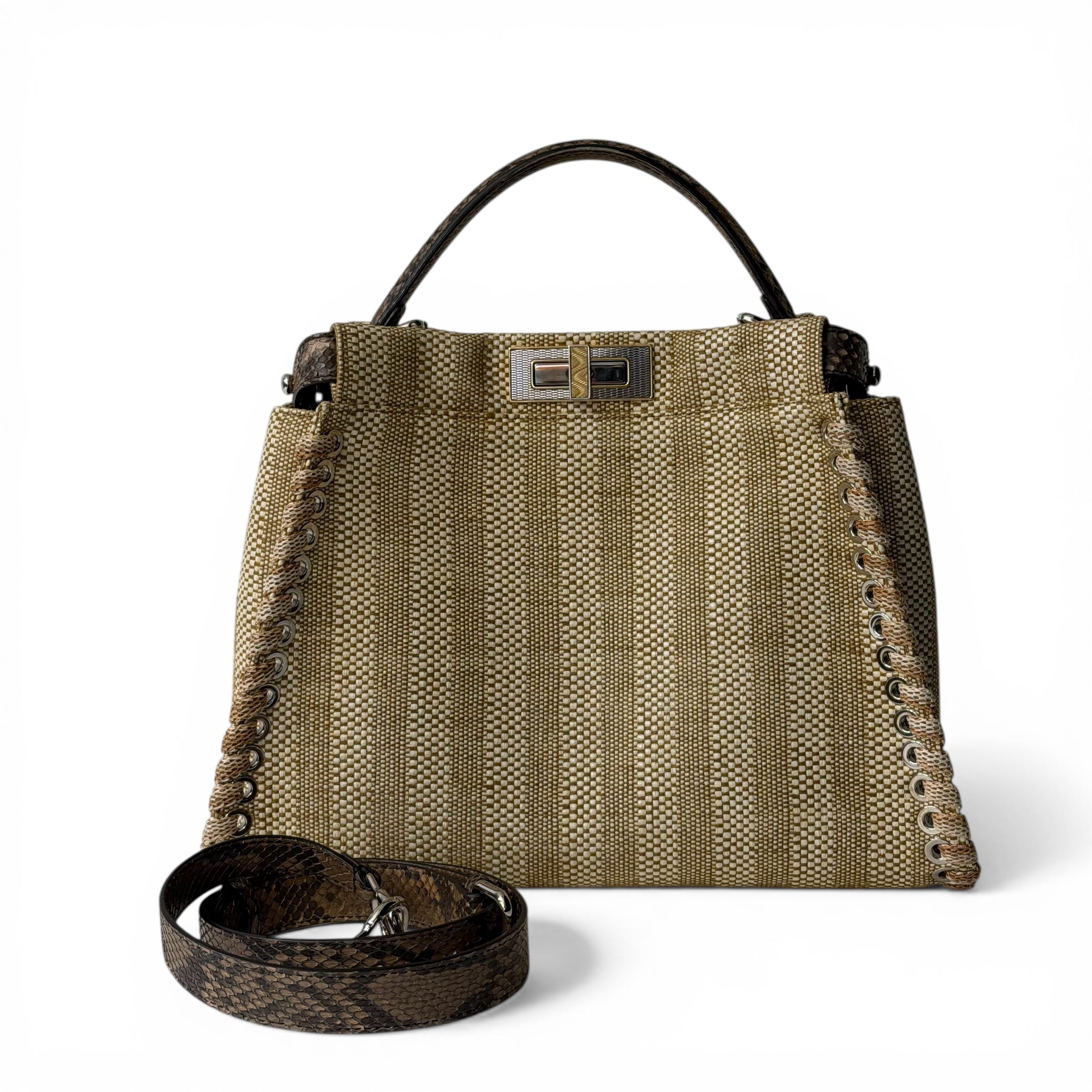 Fendi Sac Peekaboo Raphia et Python | Les Folies d’Eugénie