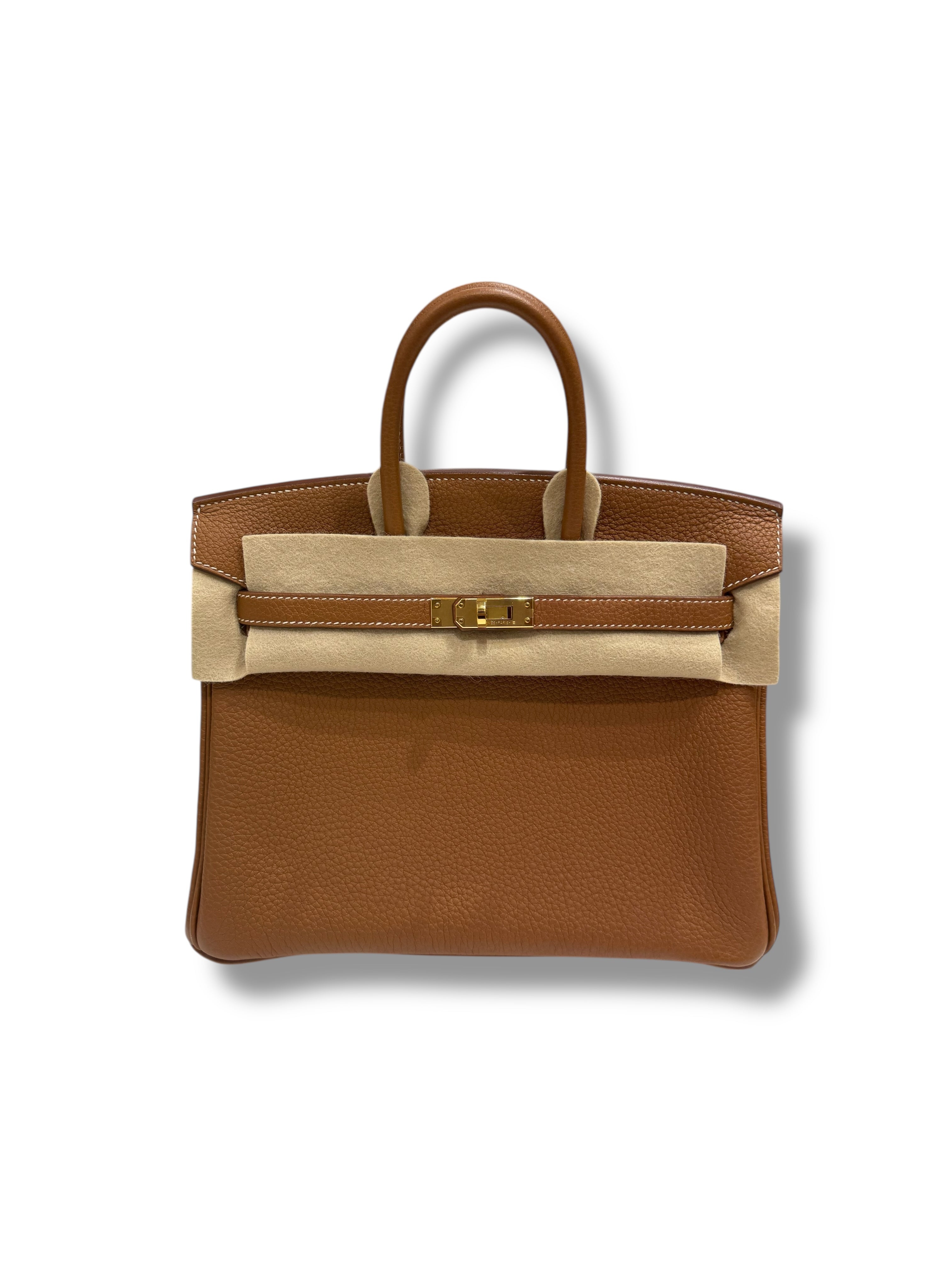 Hermès - Sac Birkin 25 Togo retourné Gold GHW