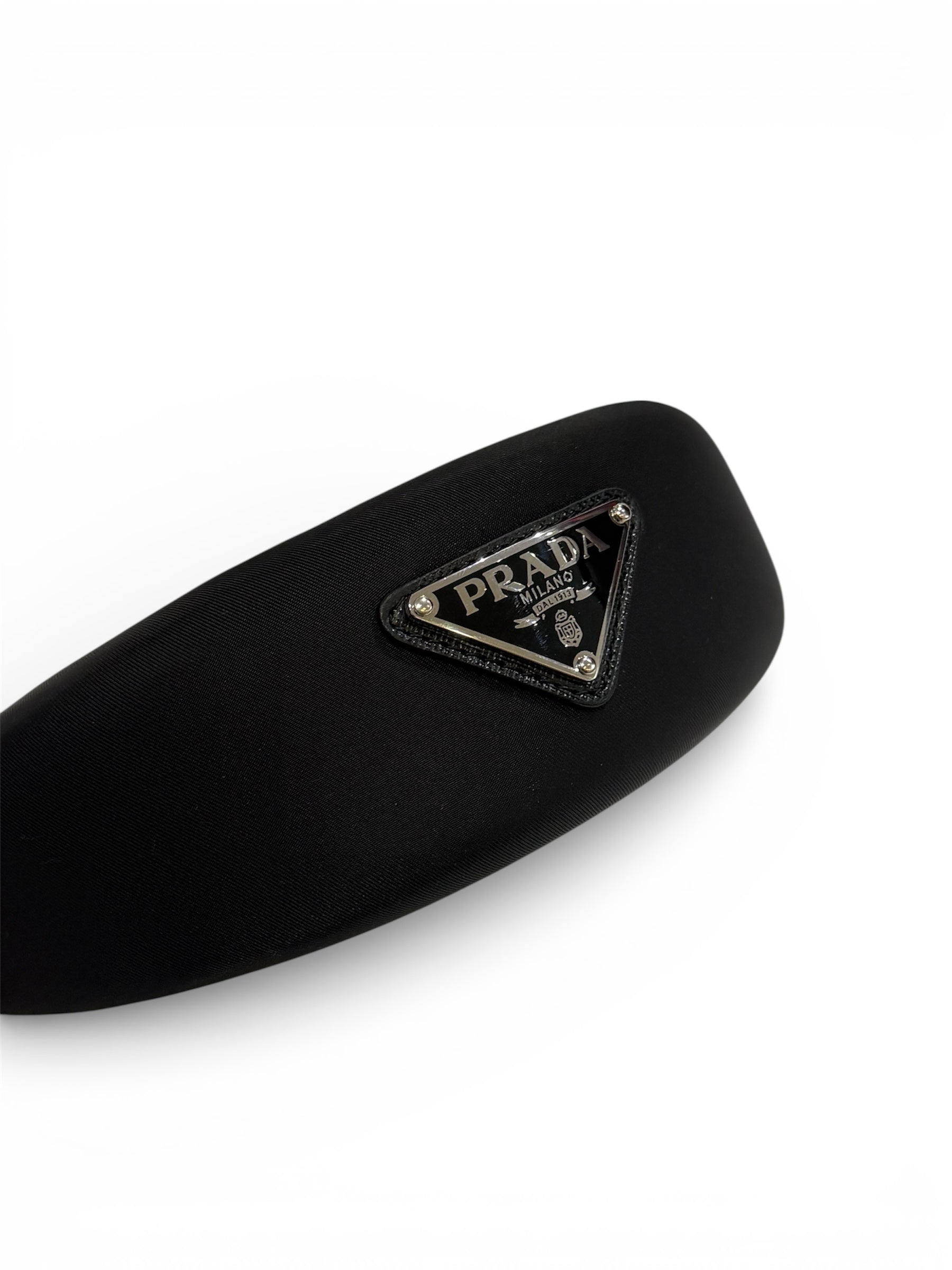 Prada - Serre-tête en satin noir