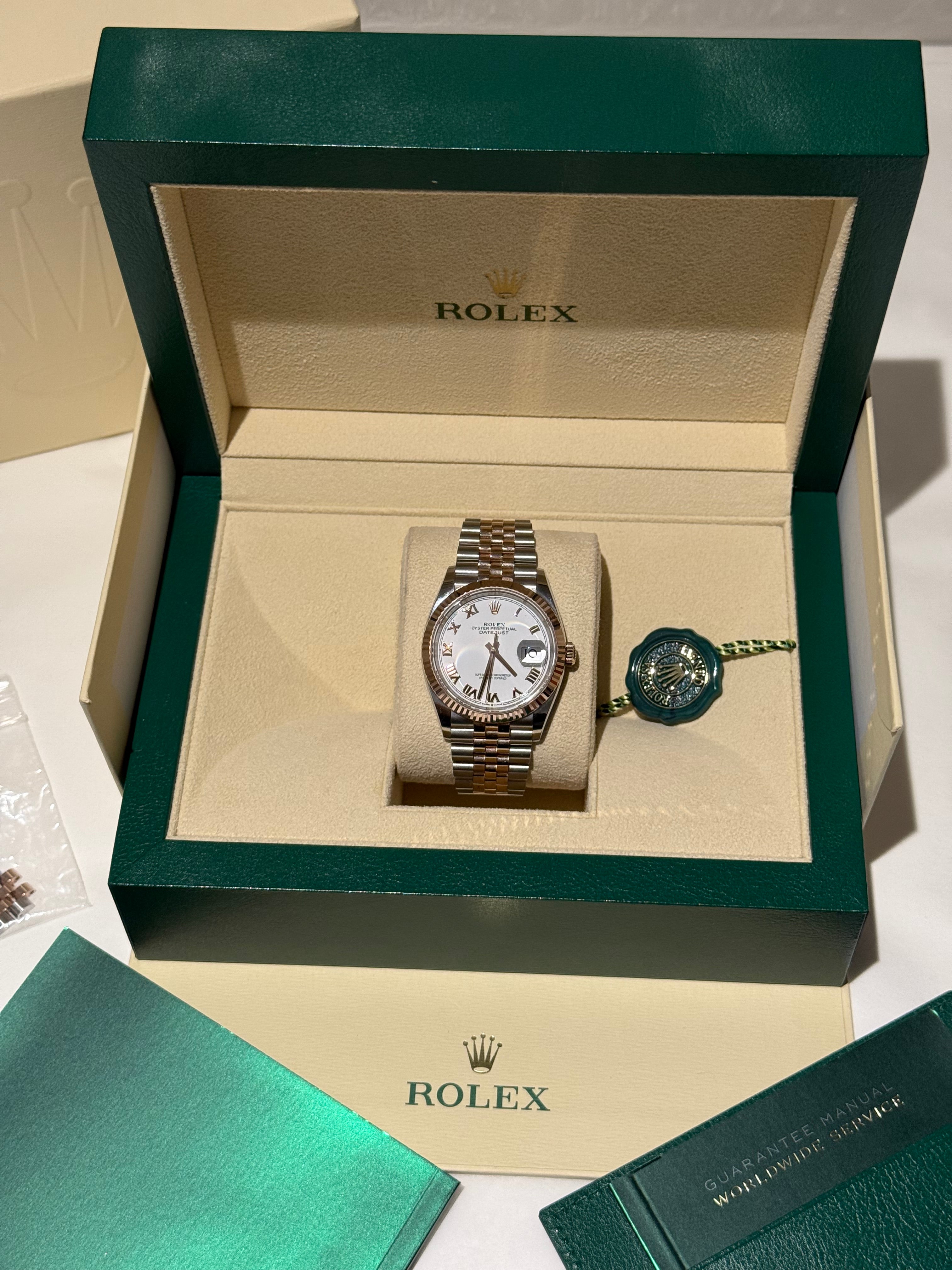 Rolex - Datejust 36mm Cannelée Or rose et jubilee