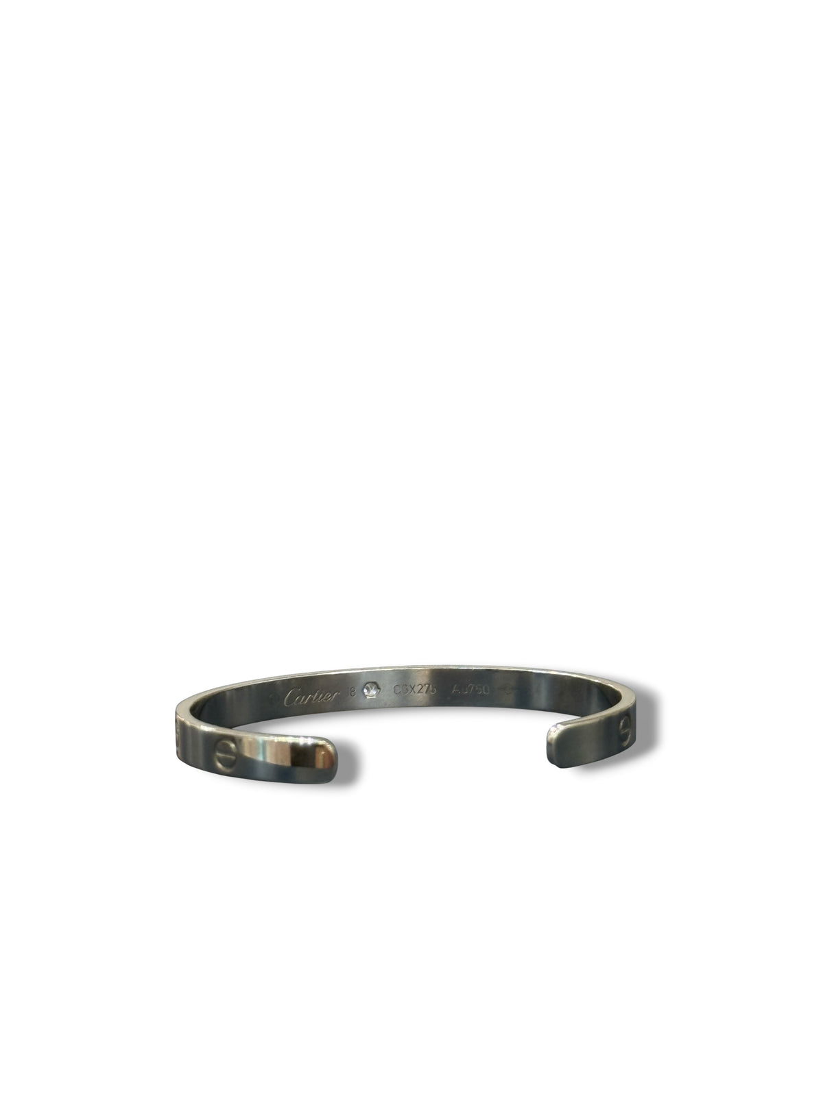 Cartier – Love Halb-Armreif mit 1 Diamanten, Weißgold, Gr. 18
