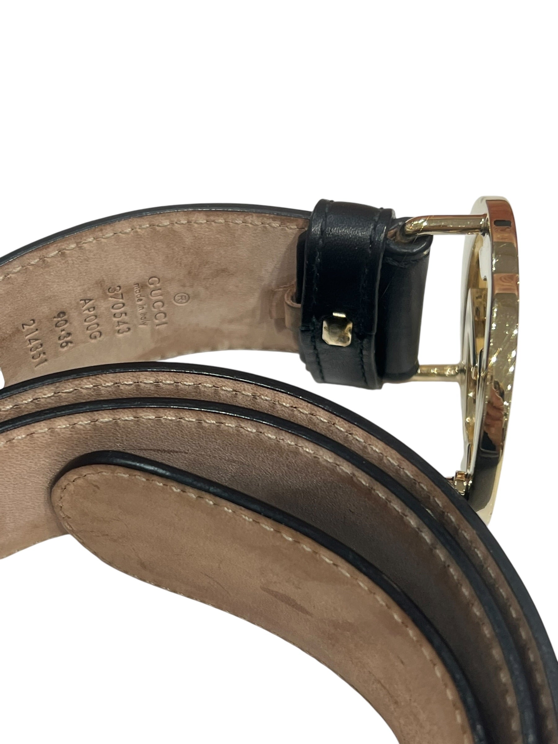 Gucci Ceinture GG Cuir Noir T90 | Les Folies d’Eugénie