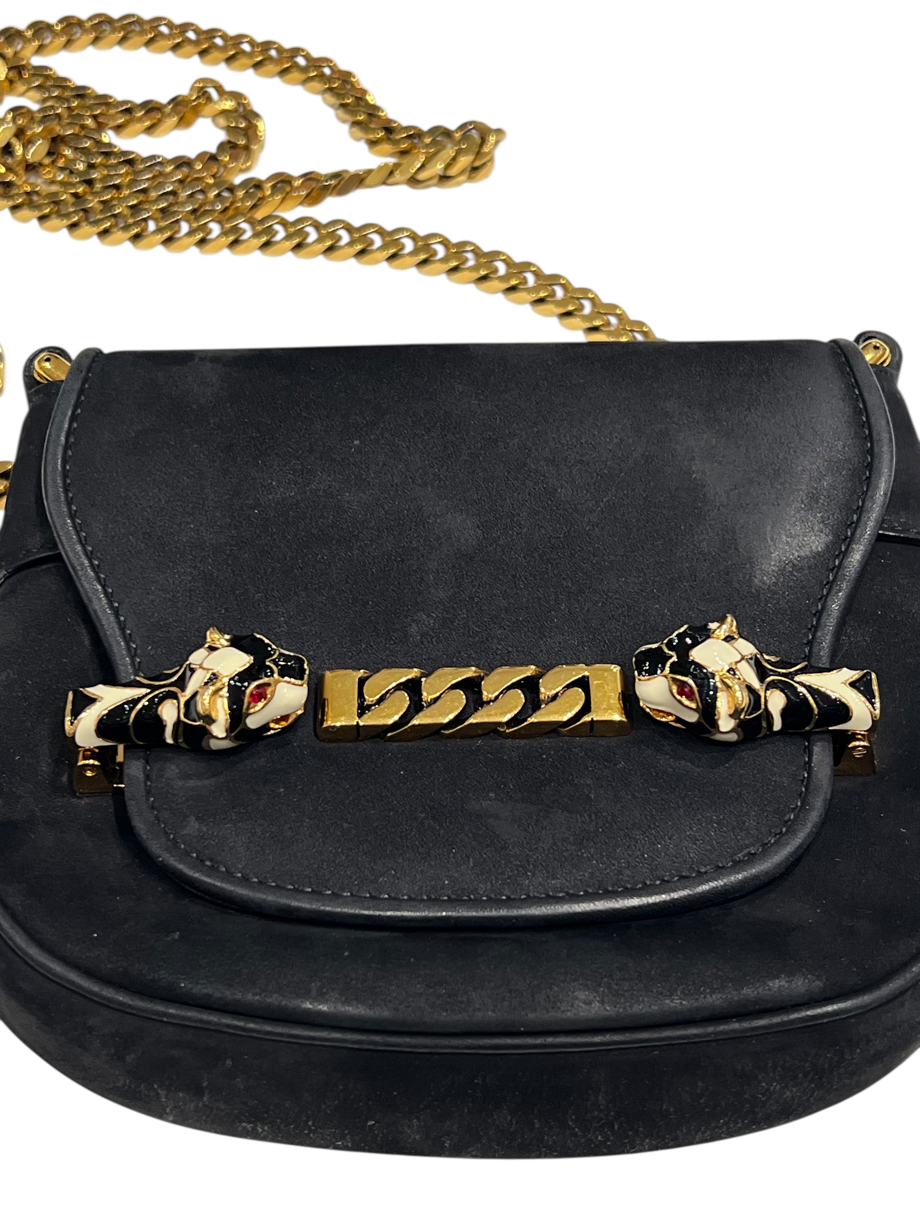 Gucci - mini sac tigrette daim noir