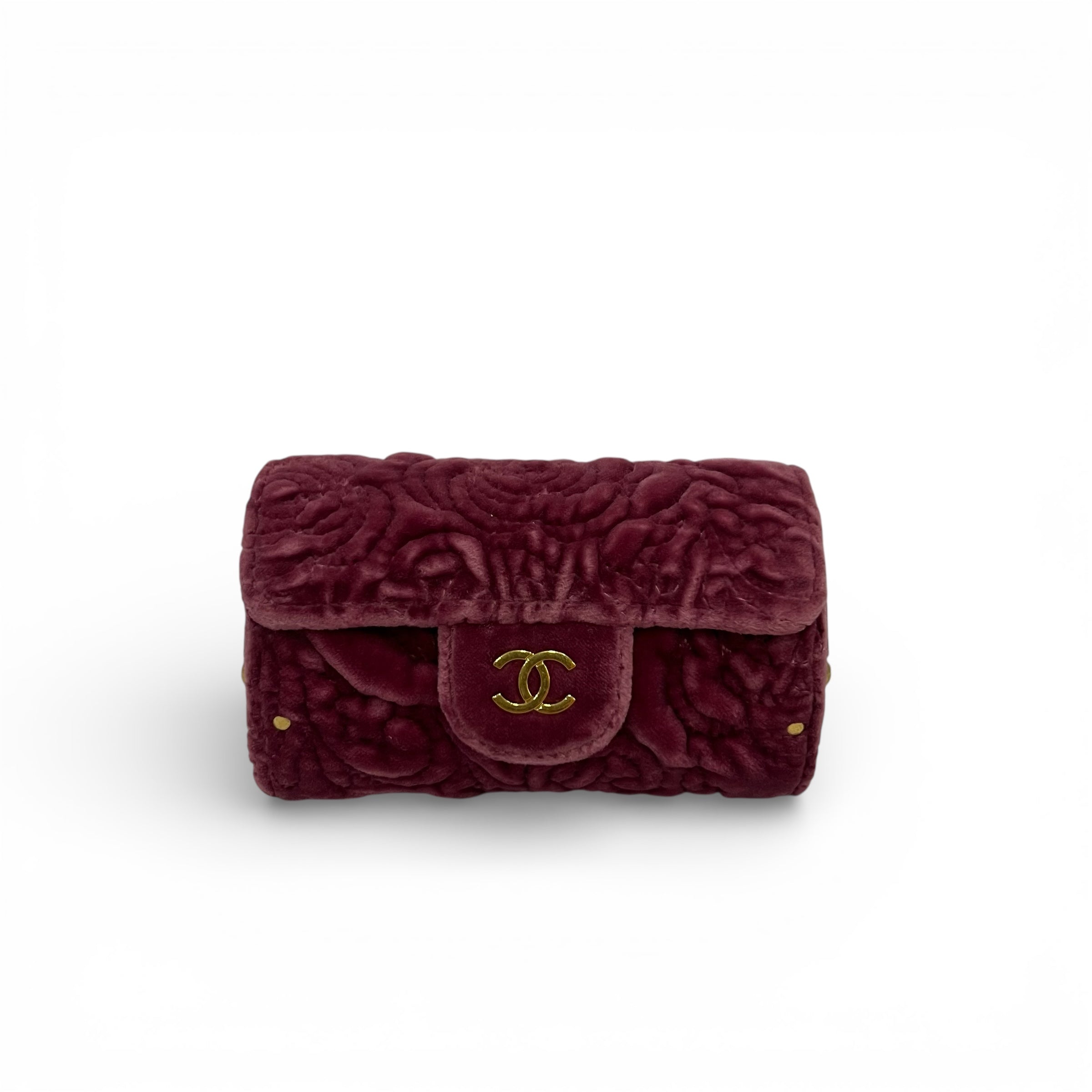 Chanel - Minaudière en velours à motif camélia