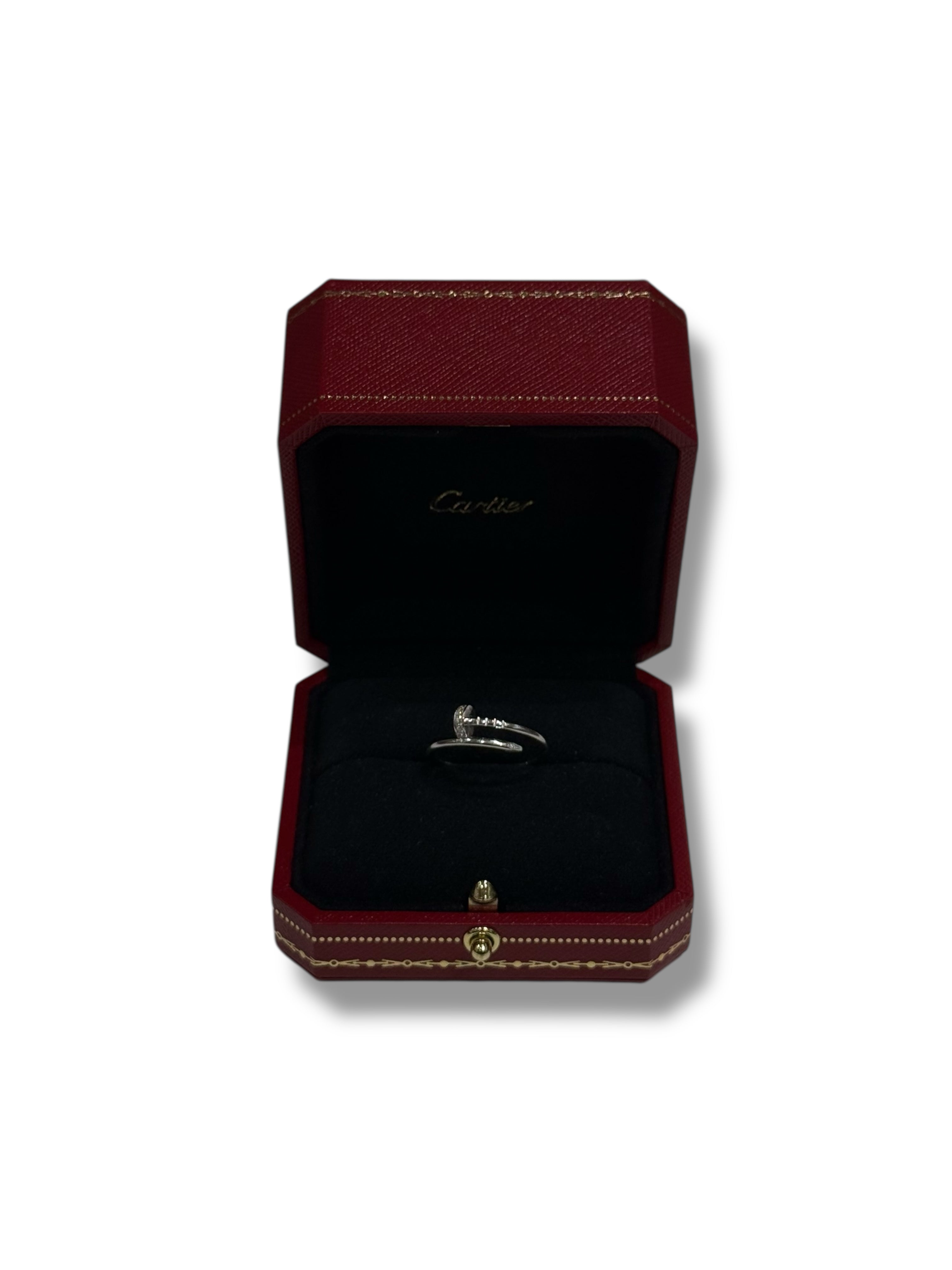 Cartier - Bague juste un clou or gris et diamants T.56