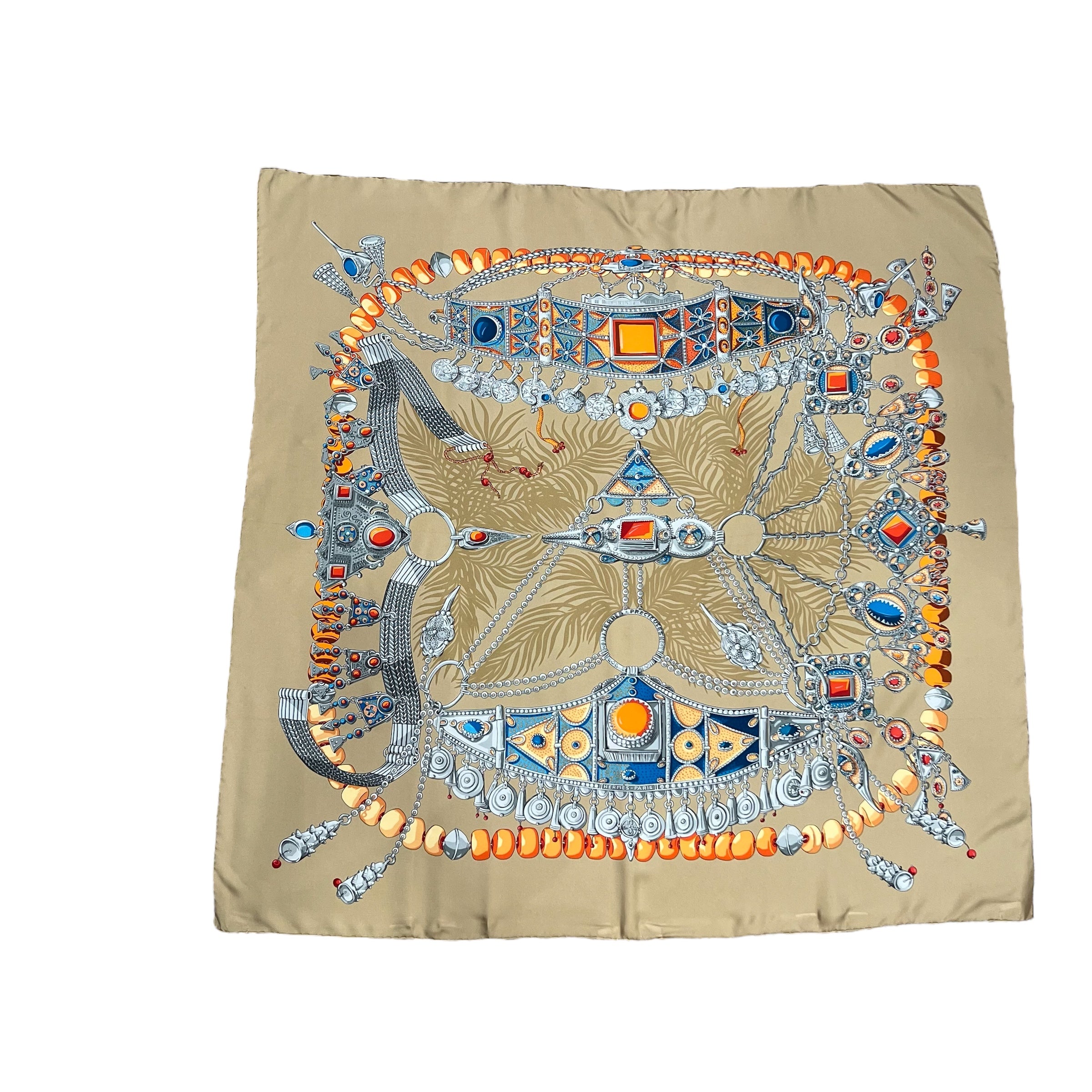 Hermès - 90x90 silk scarf “Terres précieuses”