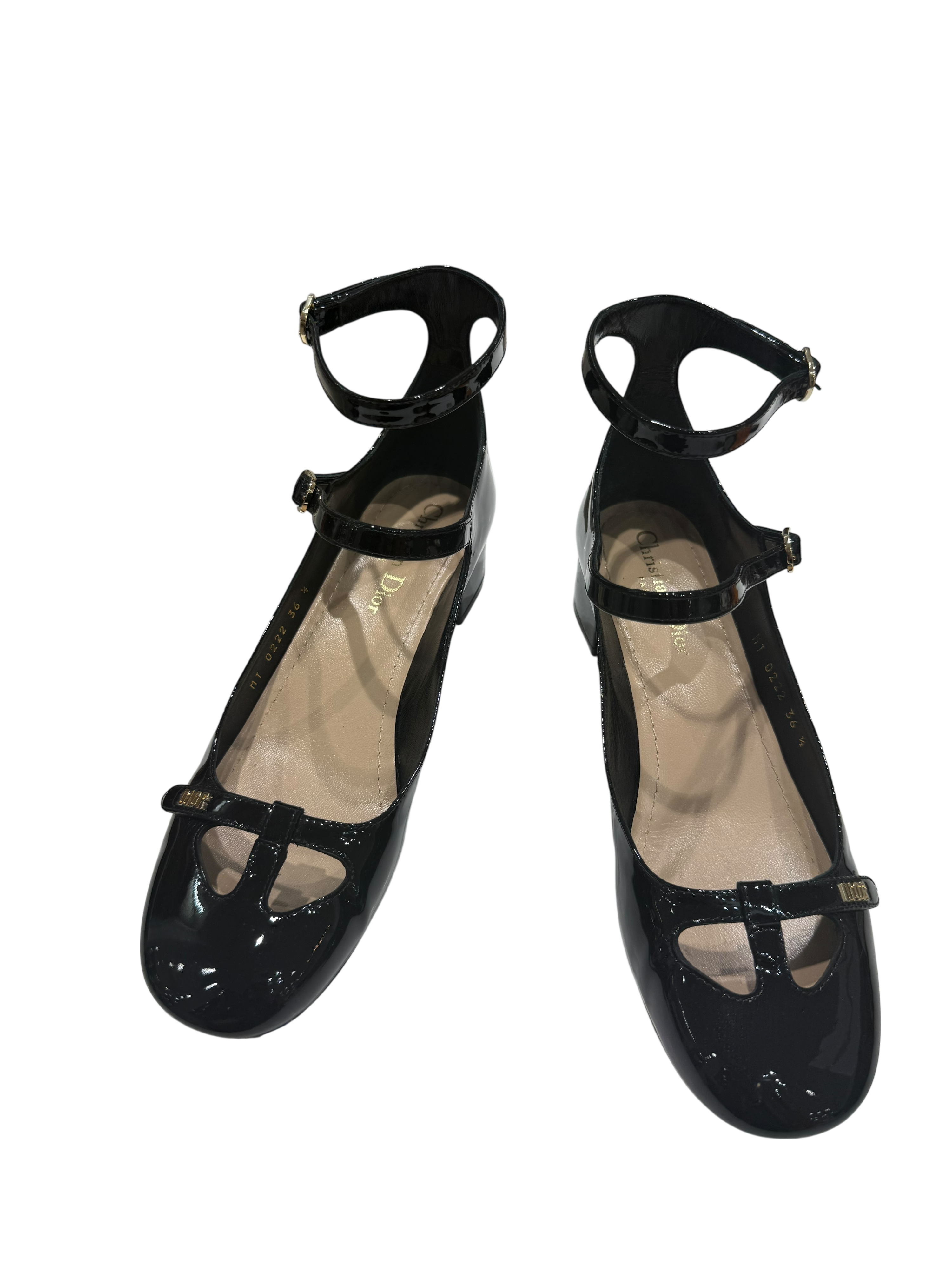 Christian Dior – Babies Aimé T36 ½ En Cuir Vernis Noir | Les Folies d&