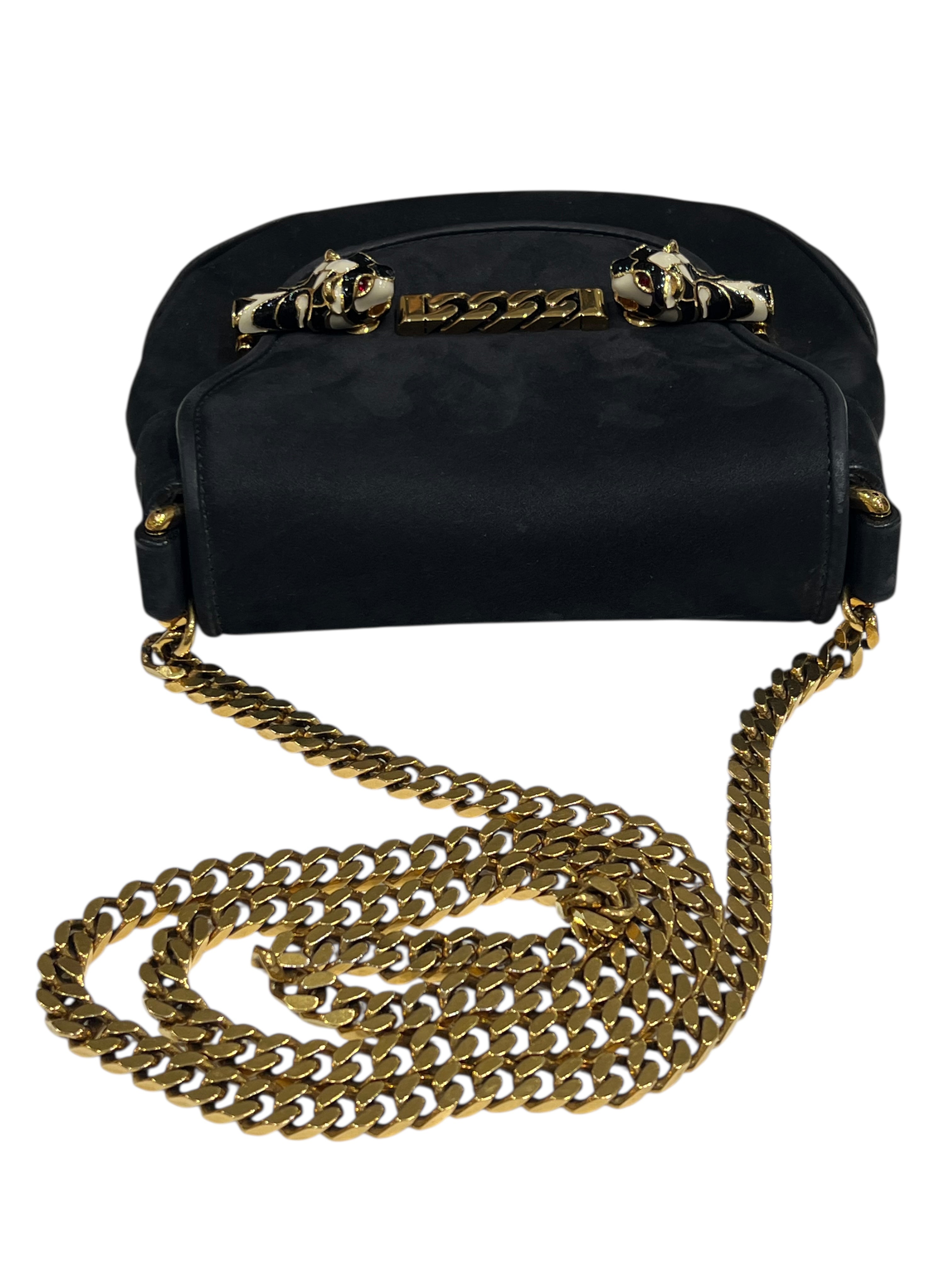 Gucci - mini sac tigrette daim noir