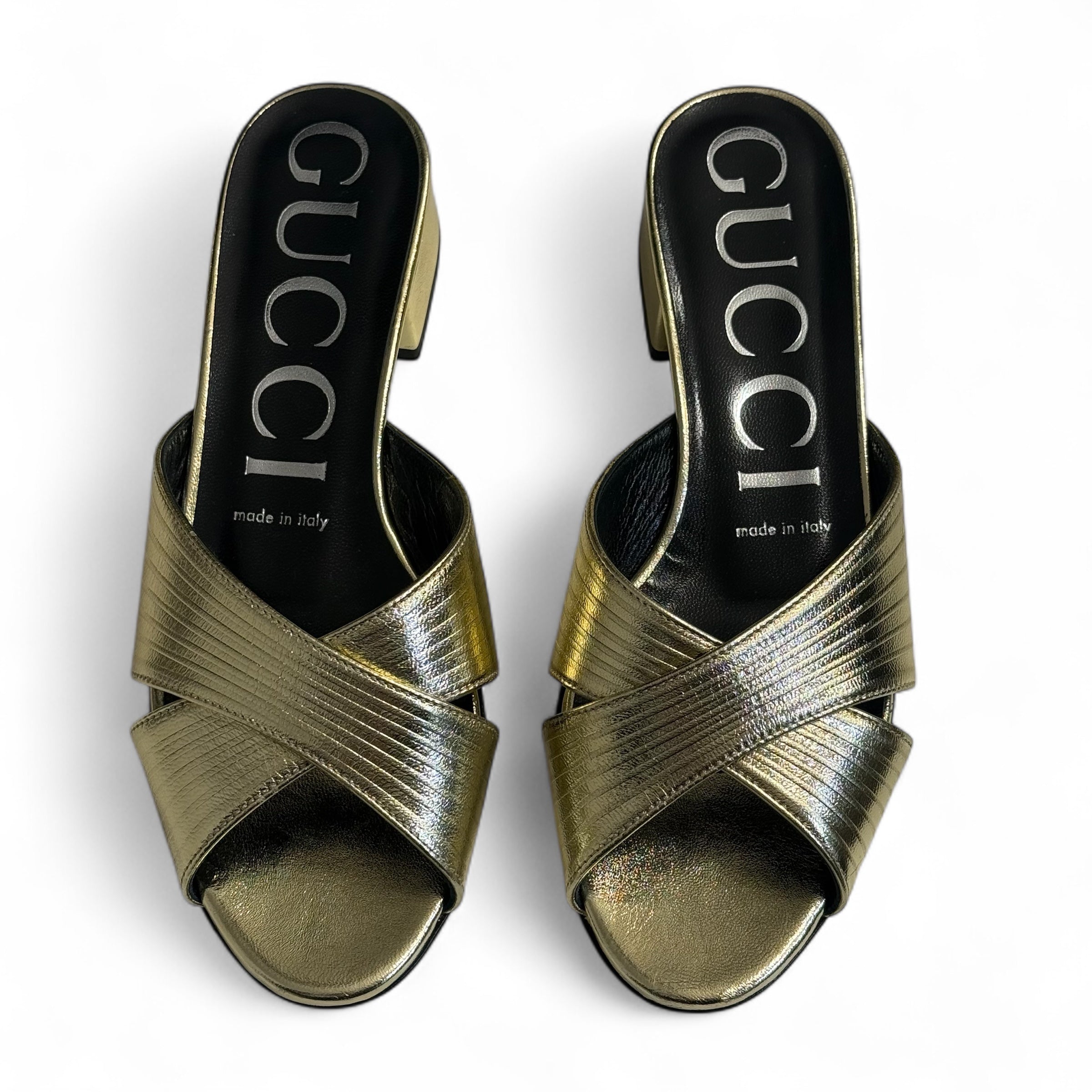 Gucci - Sandales dorées T.36