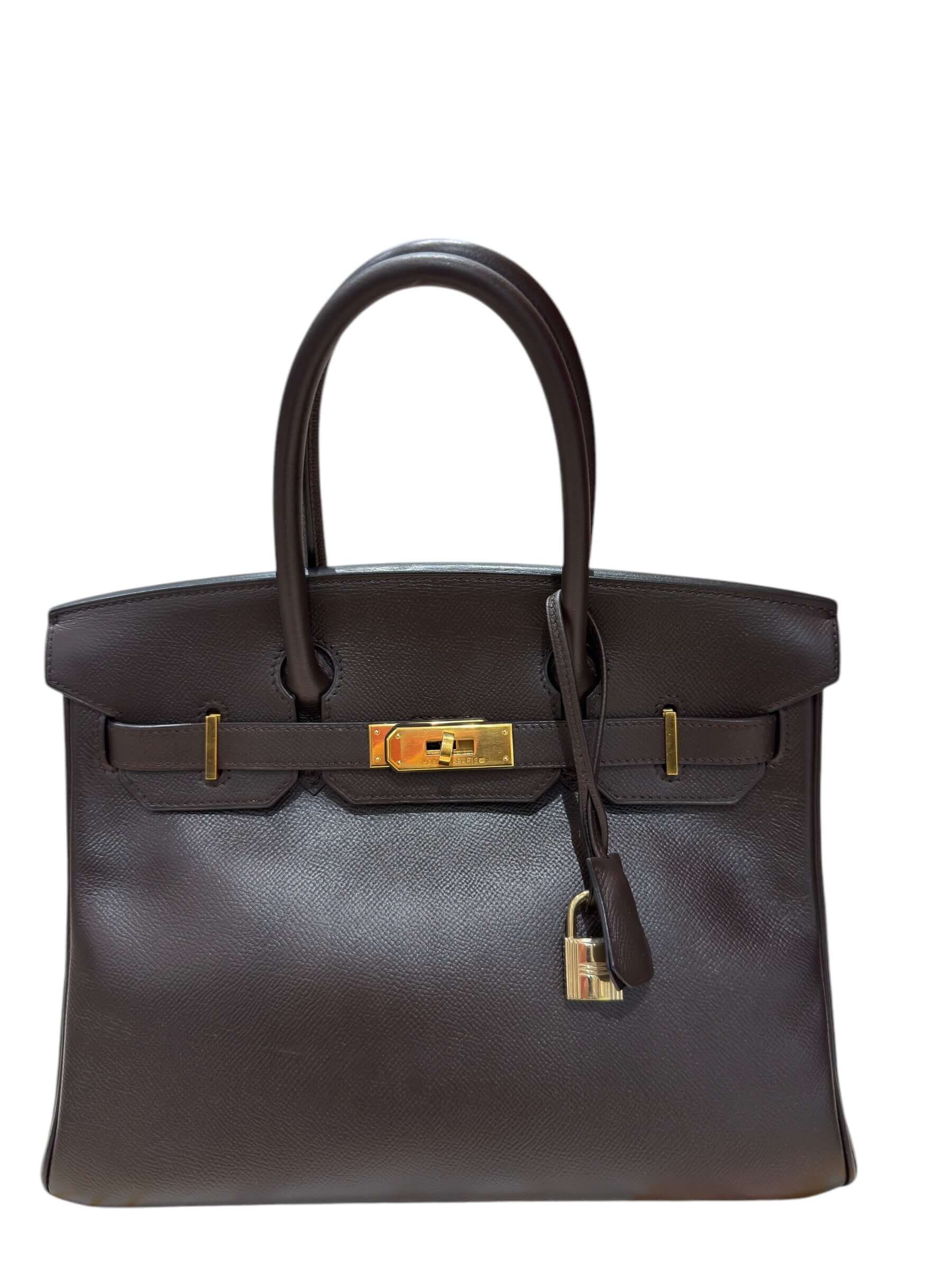 Hermès - Sac birkin 30 epsom chocolat GHW