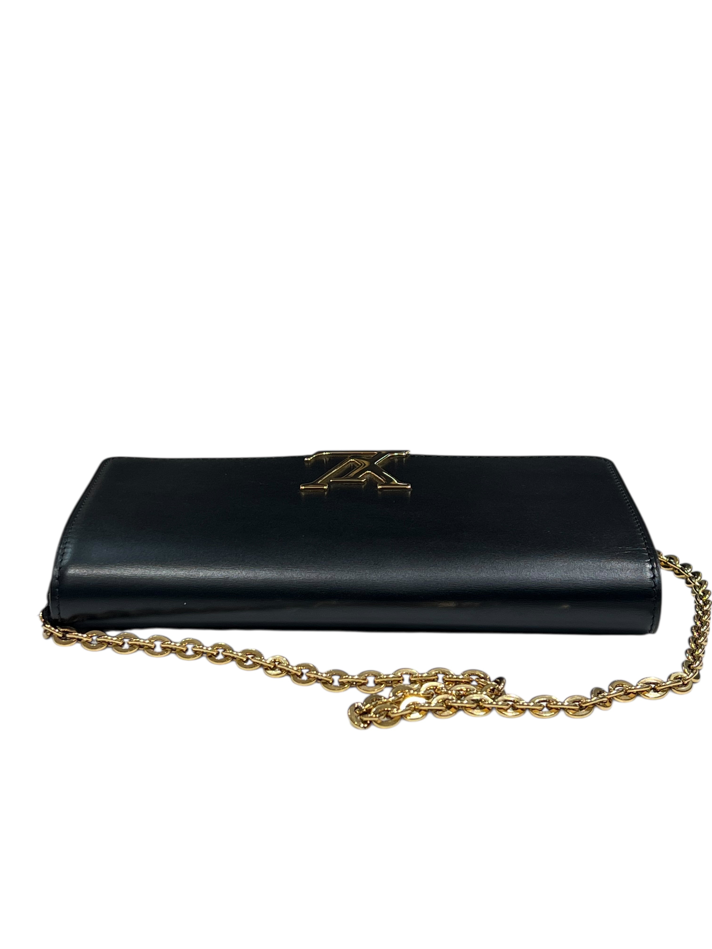 Louis Vuitton - Sac pochette Louise cuir noir