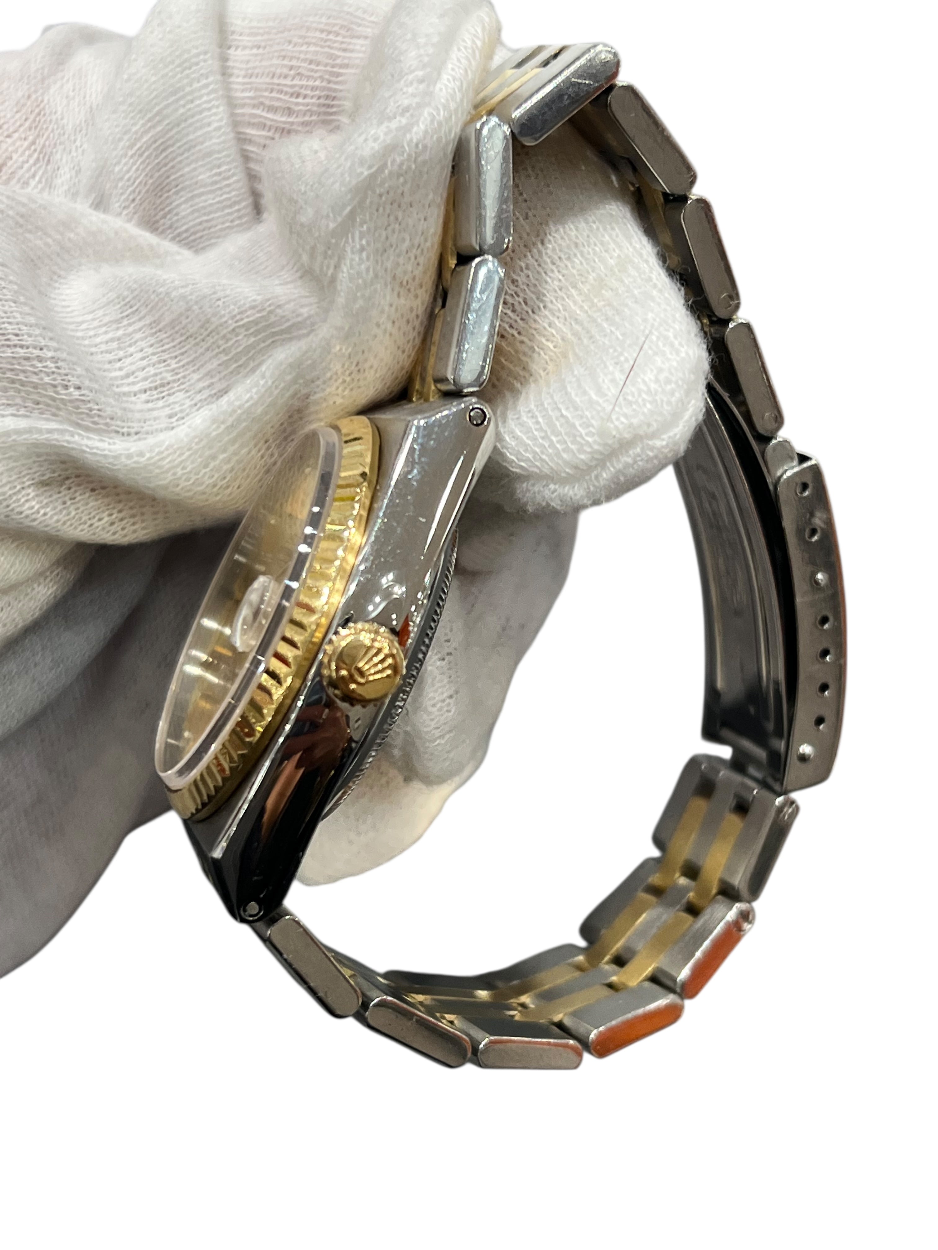 Rolex - Montre Oyster Datejust vintage bracelet jubilee plat Or et Acier