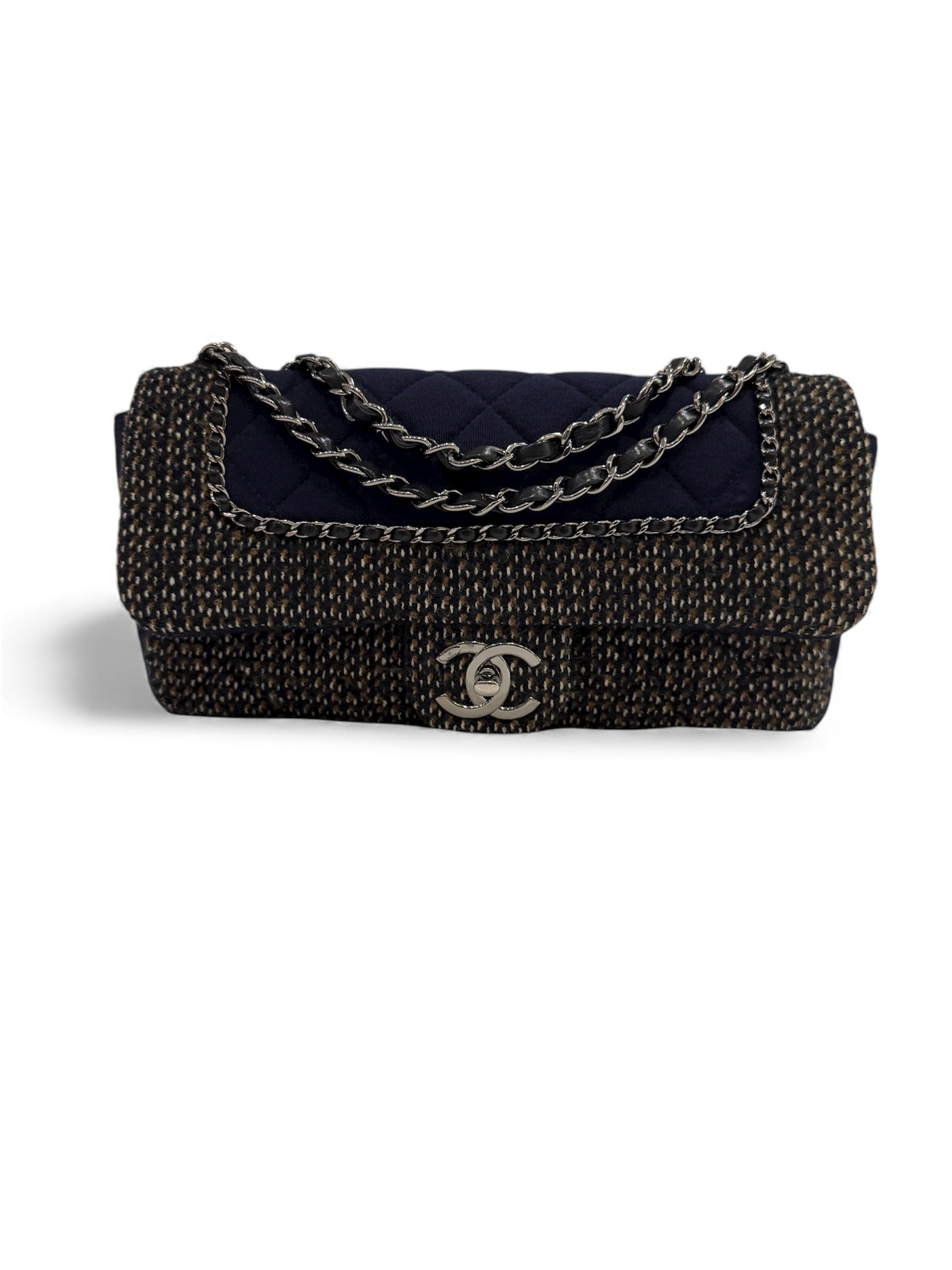 Chanel - Sac en jersey et tweed 25cm