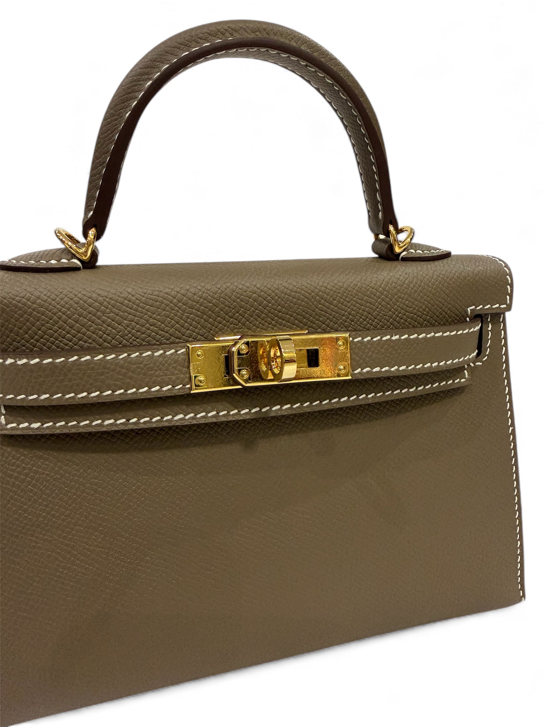 Hermès - Sac Kelly II sellier Mini Étoupe
