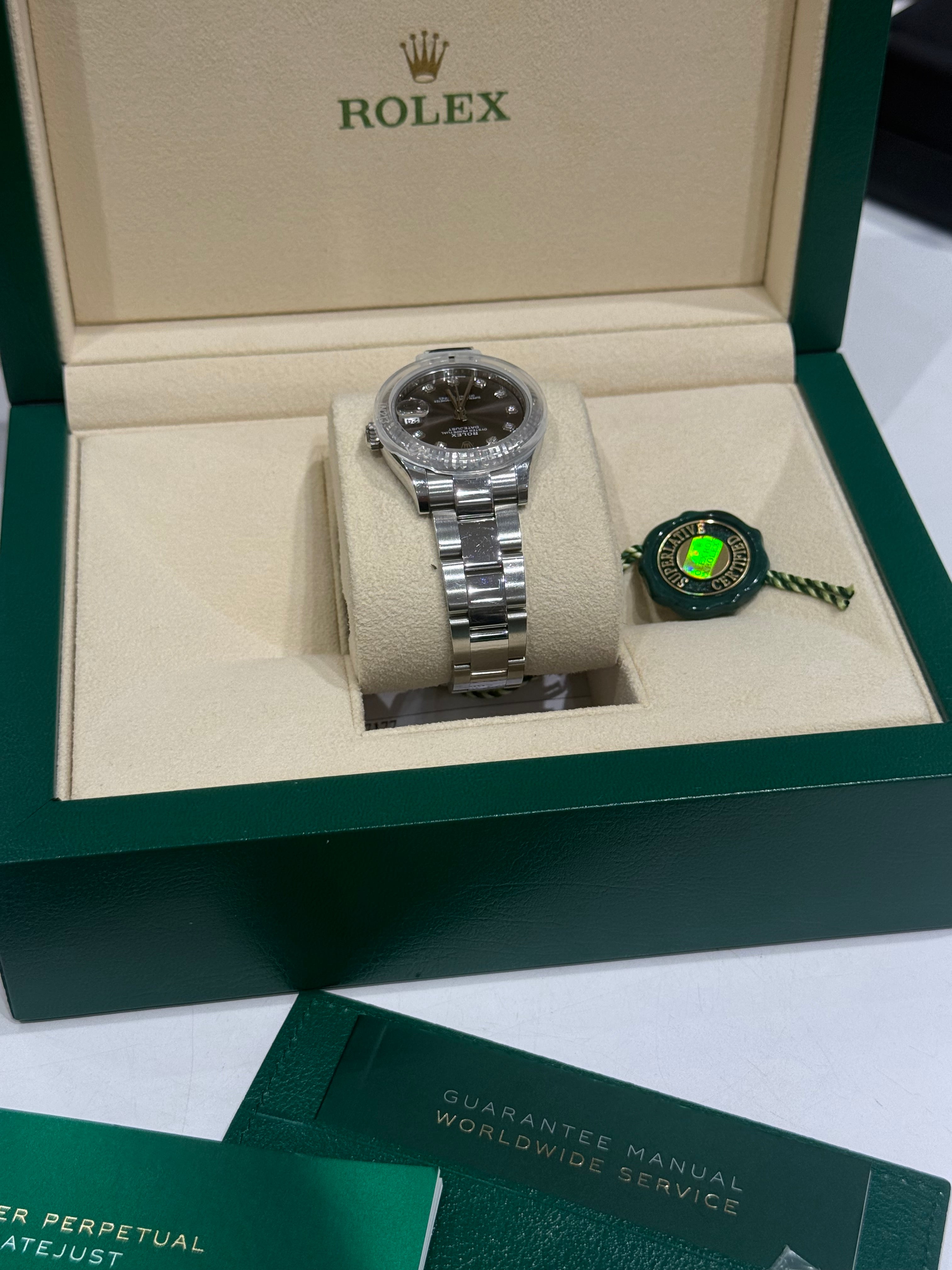 Rolex - Montre Datejust 31 mm diamants et Oyster